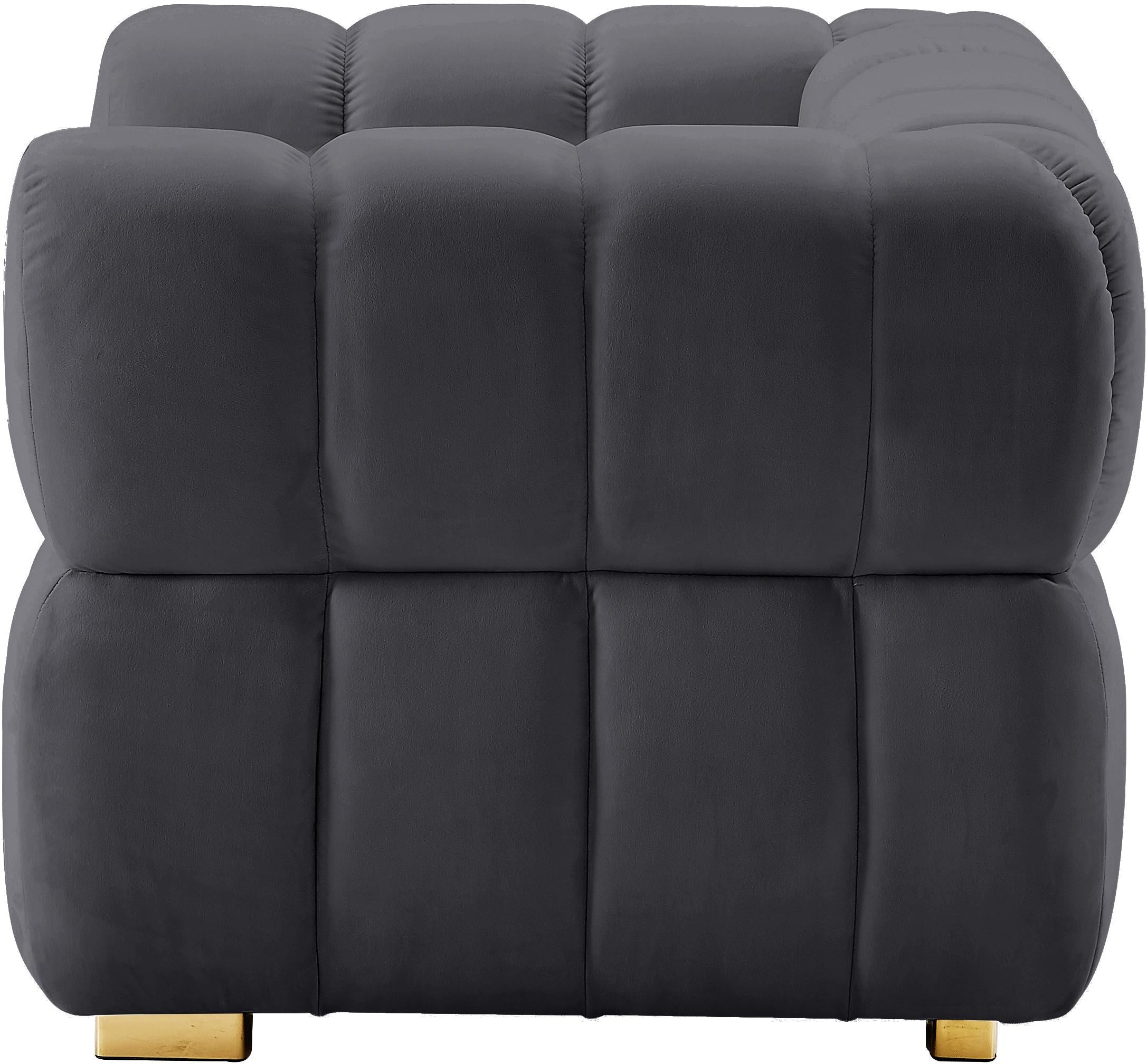 Gwen Grey Velvet Chair - Luxury Home Furniture (MI)
