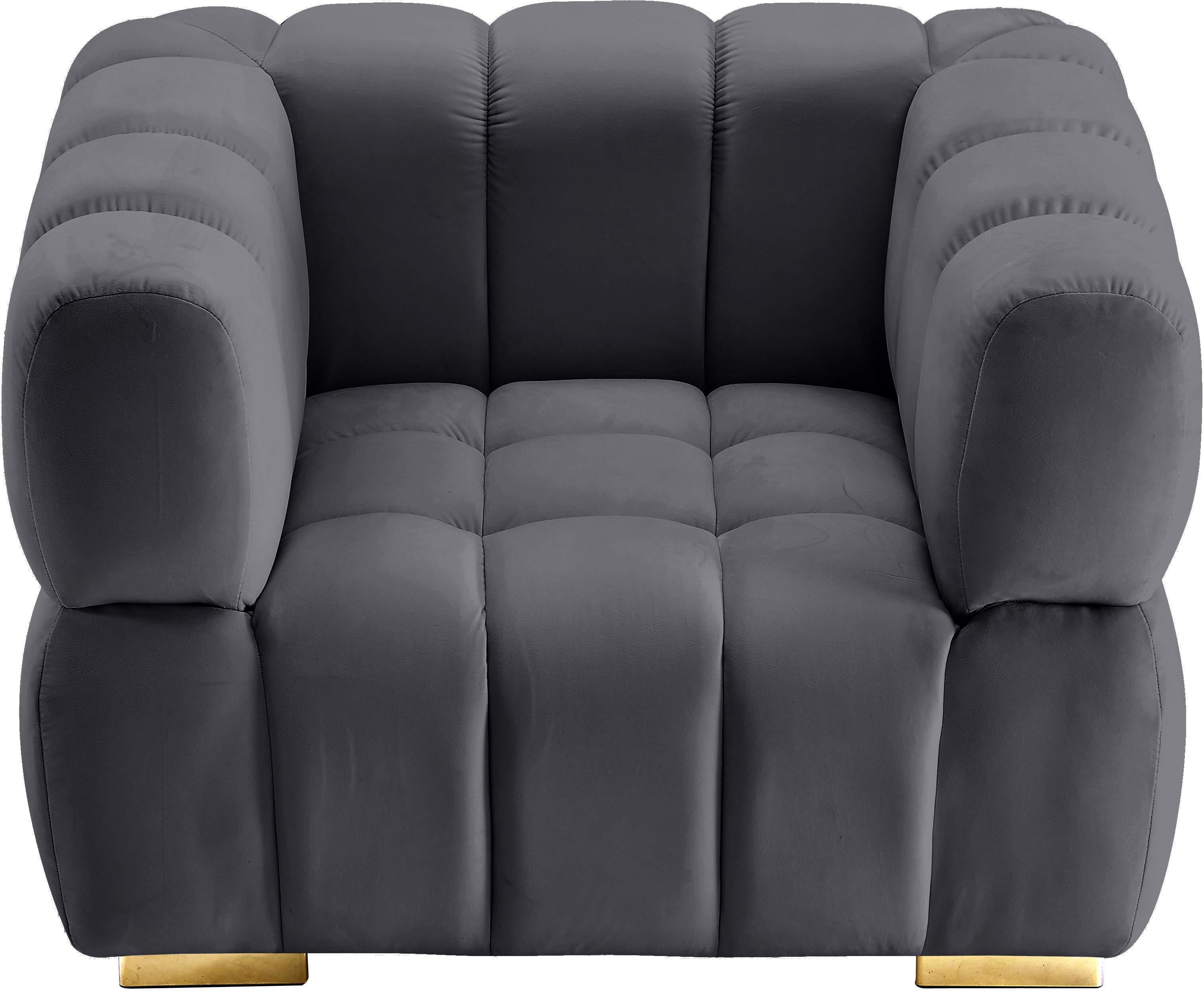 Gwen Grey Velvet Chair - Luxury Home Furniture (MI)
