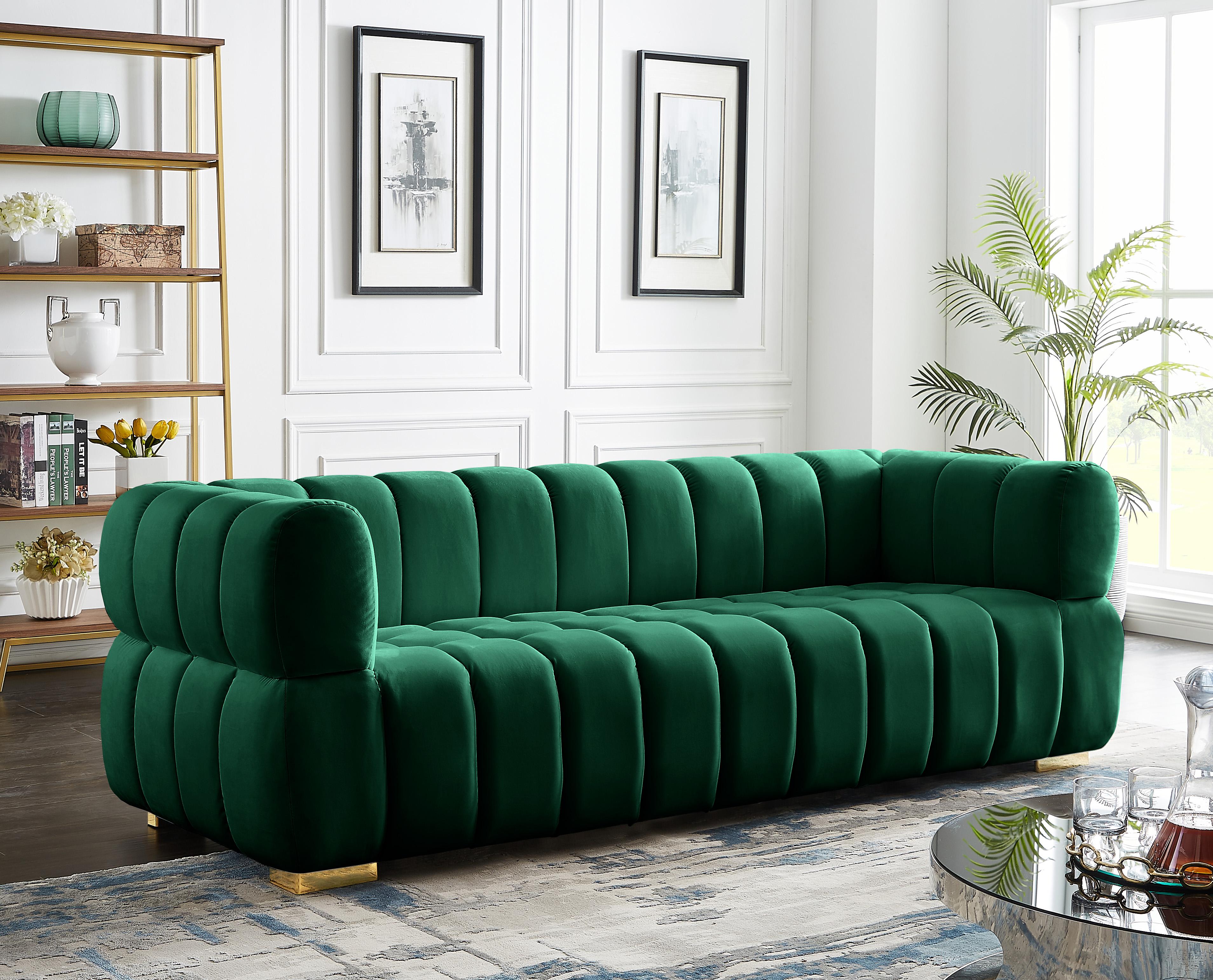 Gwen Green Velvet Sofa - Luxury Home Furniture (MI)