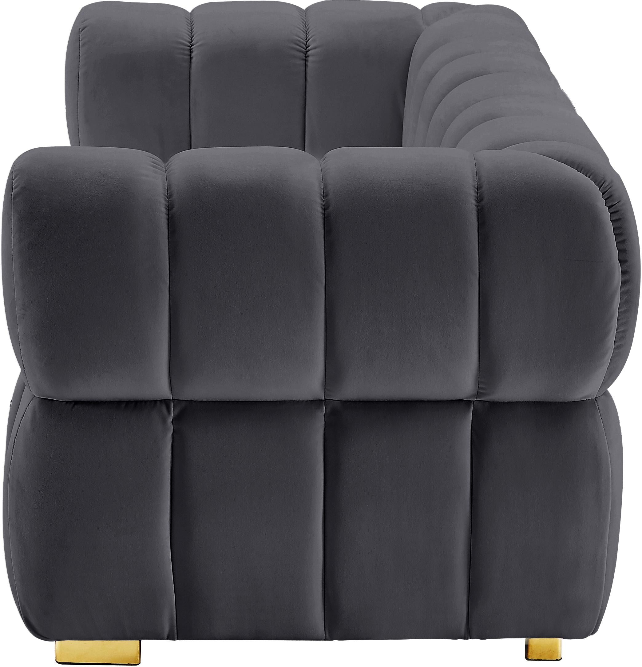 Gwen Grey Velvet Loveseat - Luxury Home Furniture (MI)