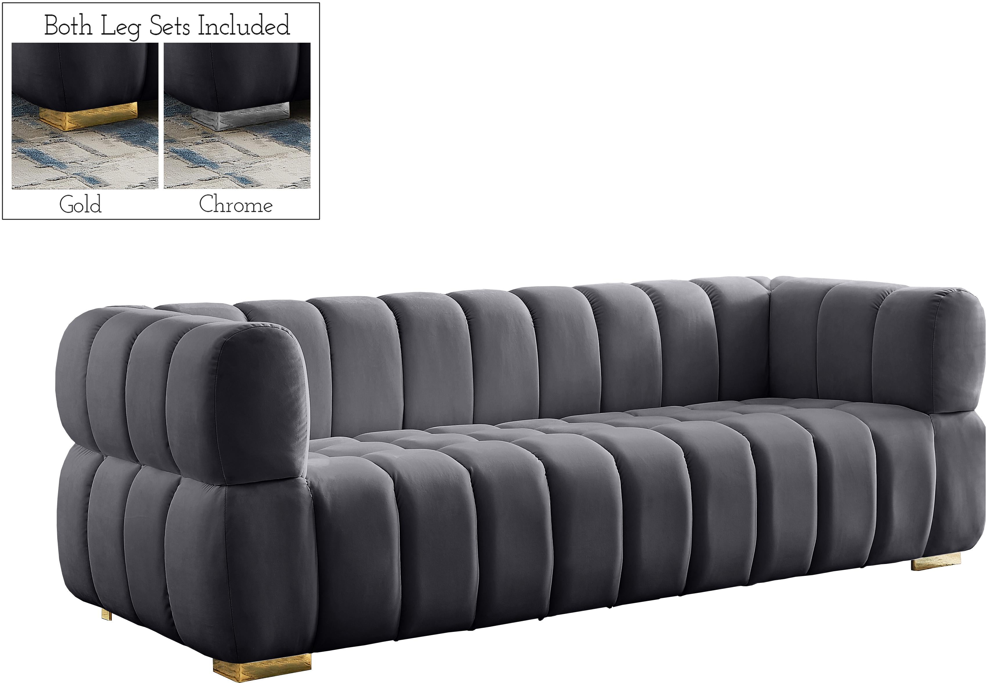 Gwen Grey Velvet Sofa - Luxury Home Furniture (MI)