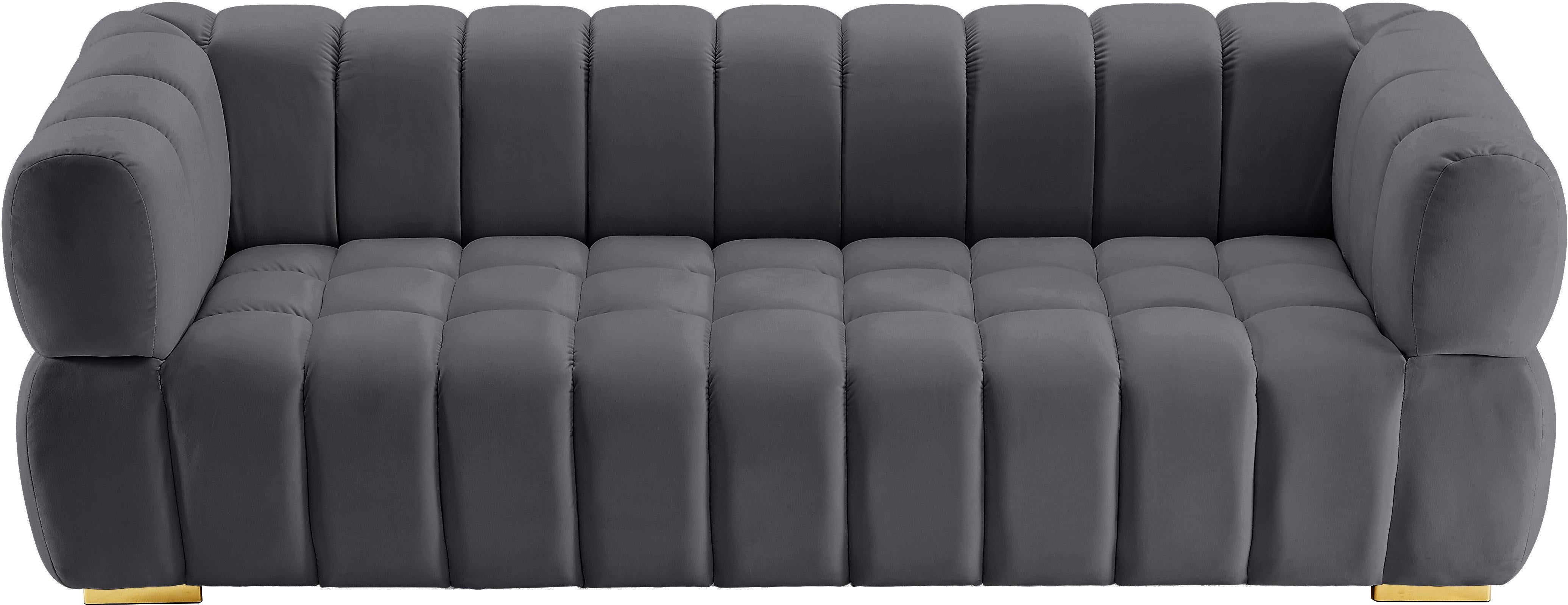 Gwen Grey Velvet Sofa - Luxury Home Furniture (MI)
