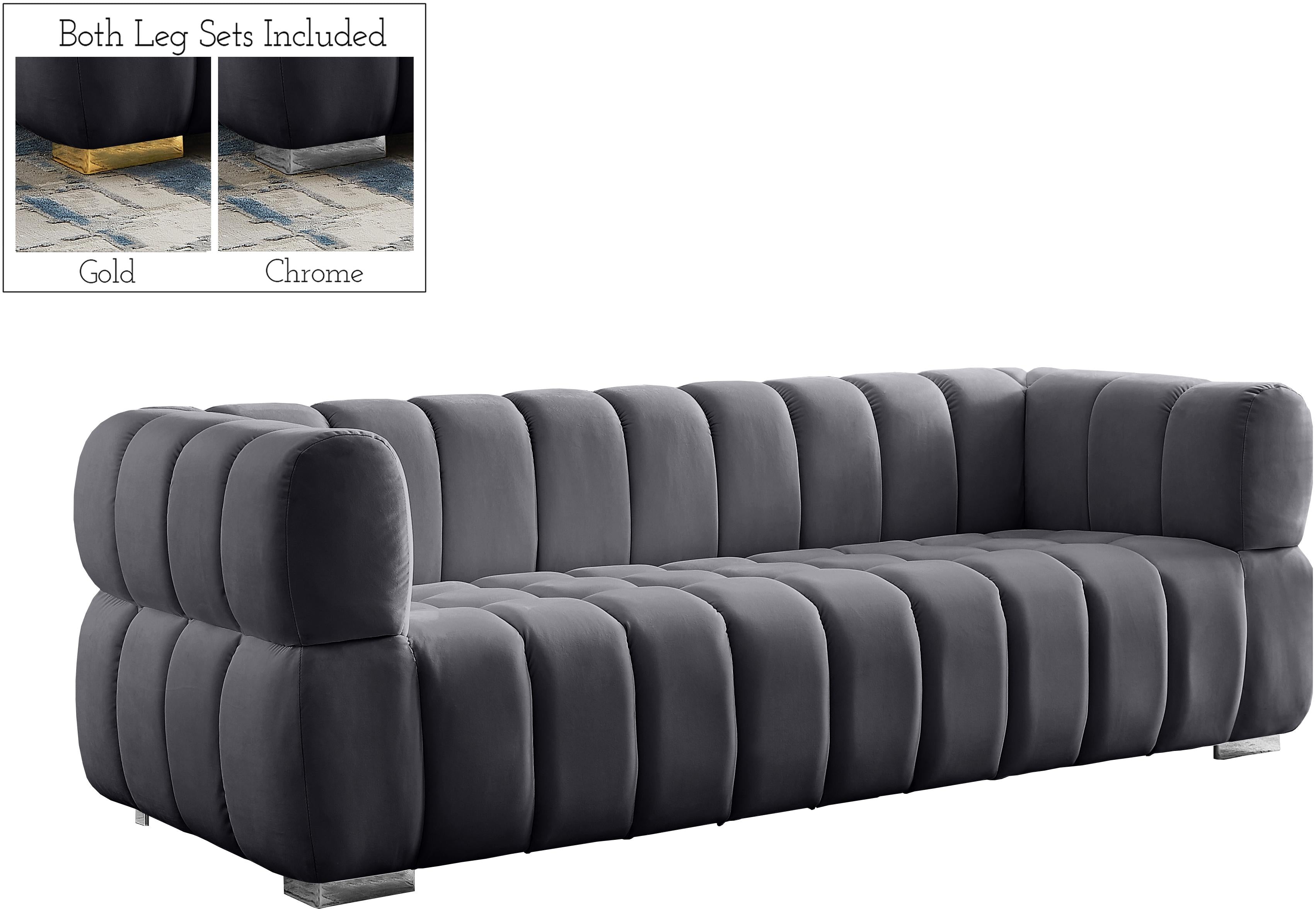 Gwen Grey Velvet Sofa - Luxury Home Furniture (MI)