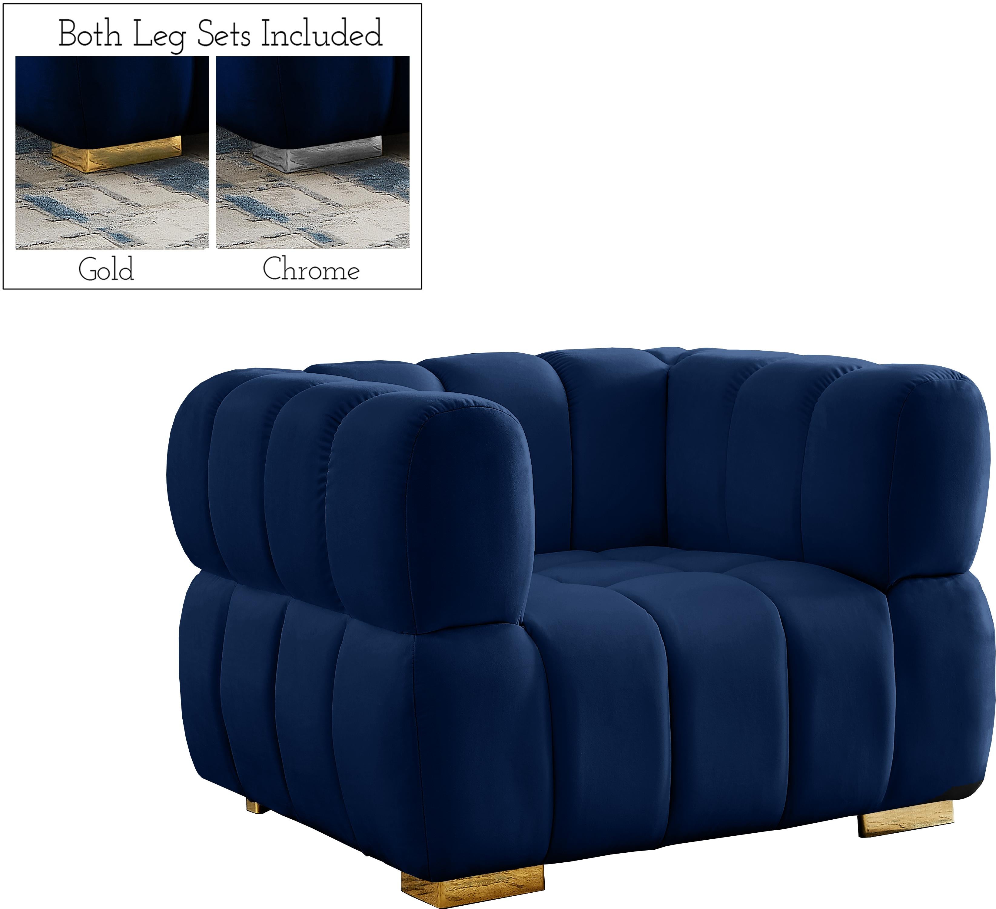 Gwen Navy Velvet Chair - Luxury Home Furniture (MI)