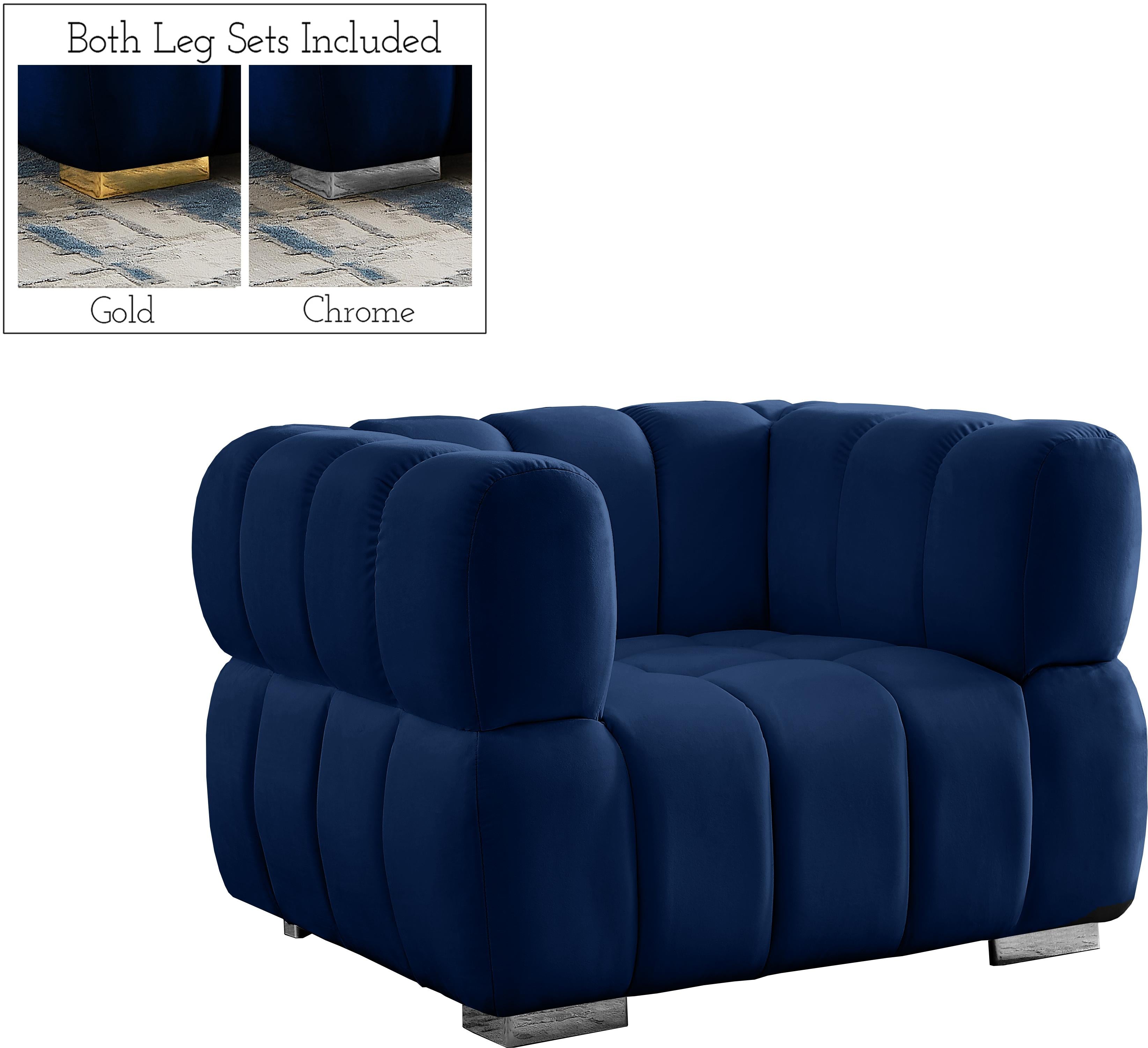 Gwen Navy Velvet Chair - Luxury Home Furniture (MI)
