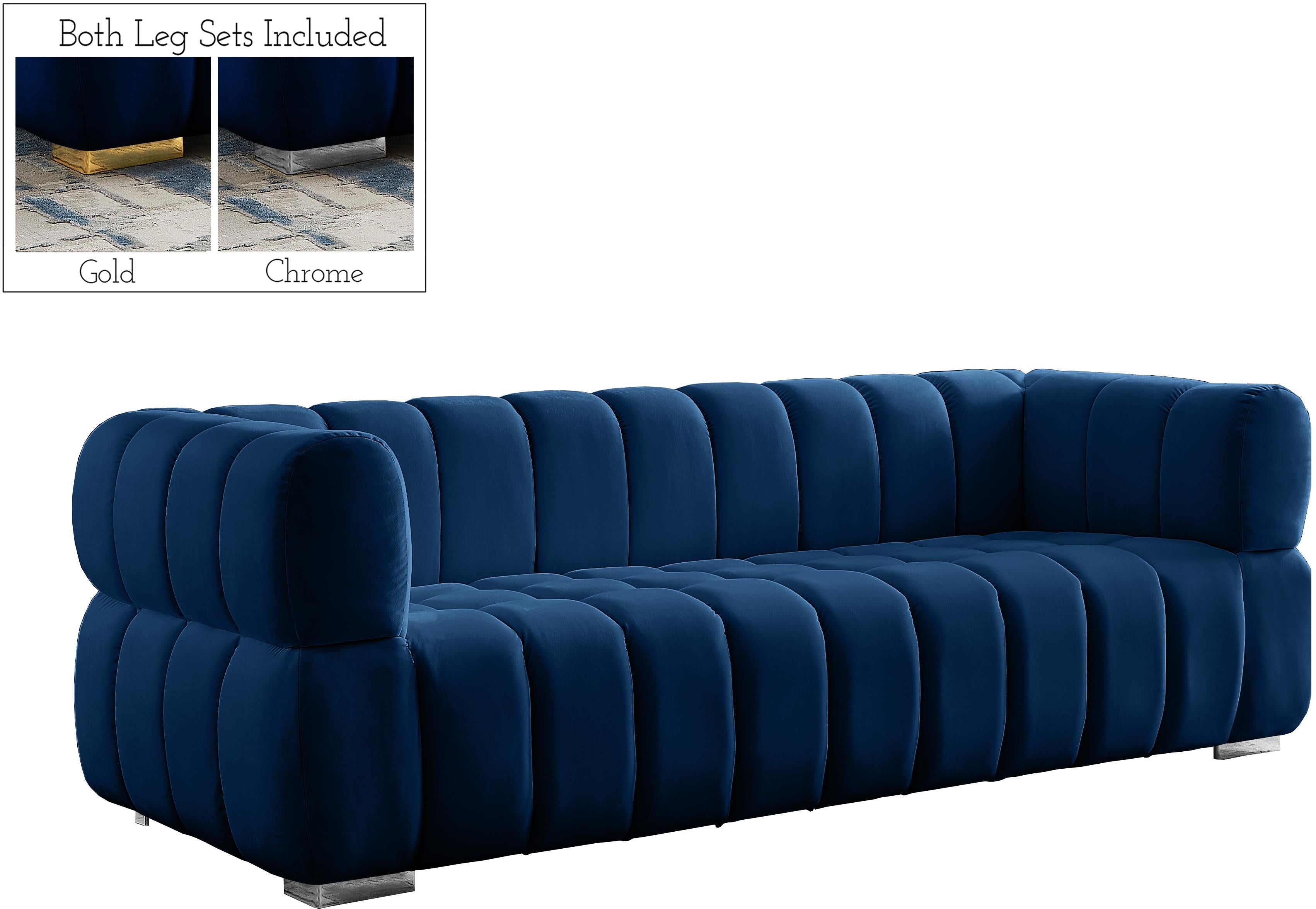 Gwen Navy Velvet Sofa - Luxury Home Furniture (MI)