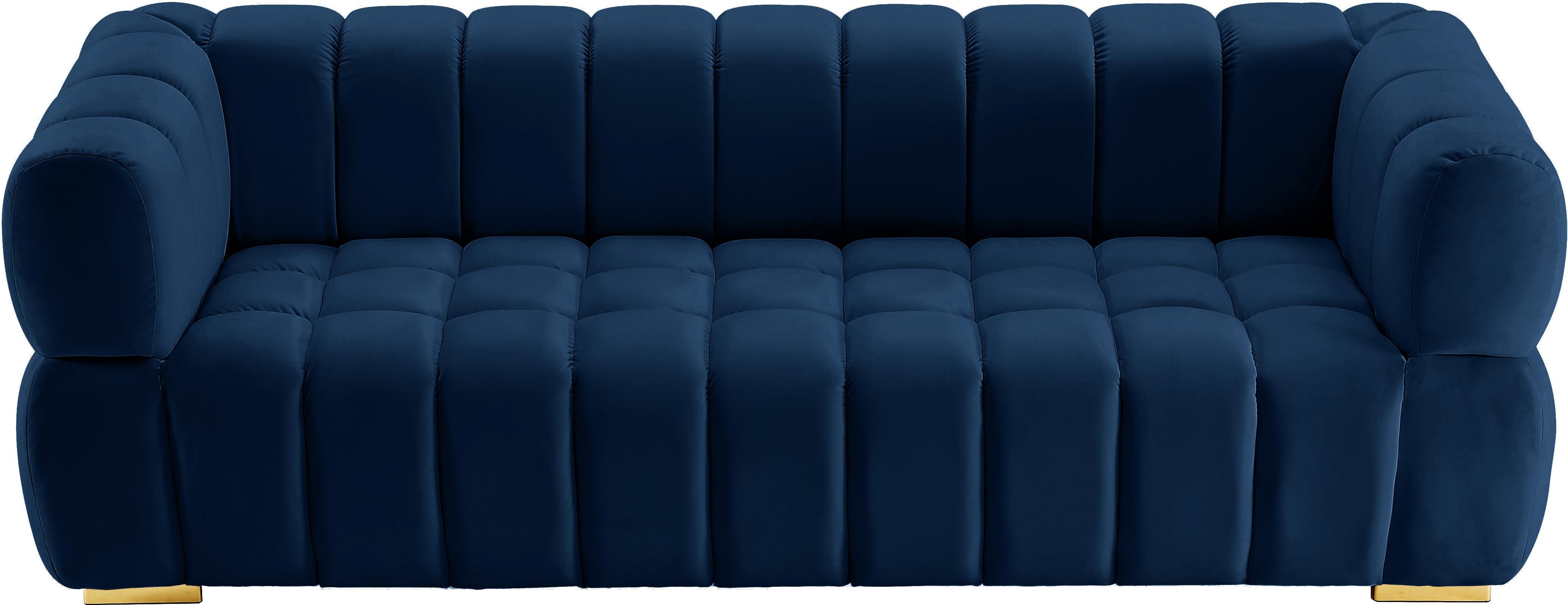Gwen Navy Velvet Sofa - Luxury Home Furniture (MI)