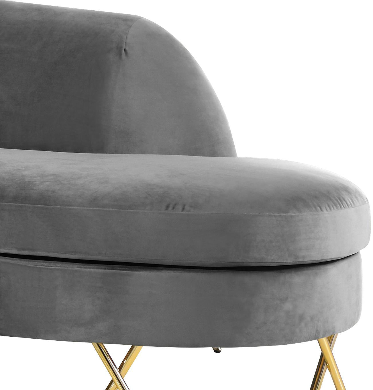 Serpentine Grey Velvet 3pc. Sectional - Luxury Home Furniture (MI)