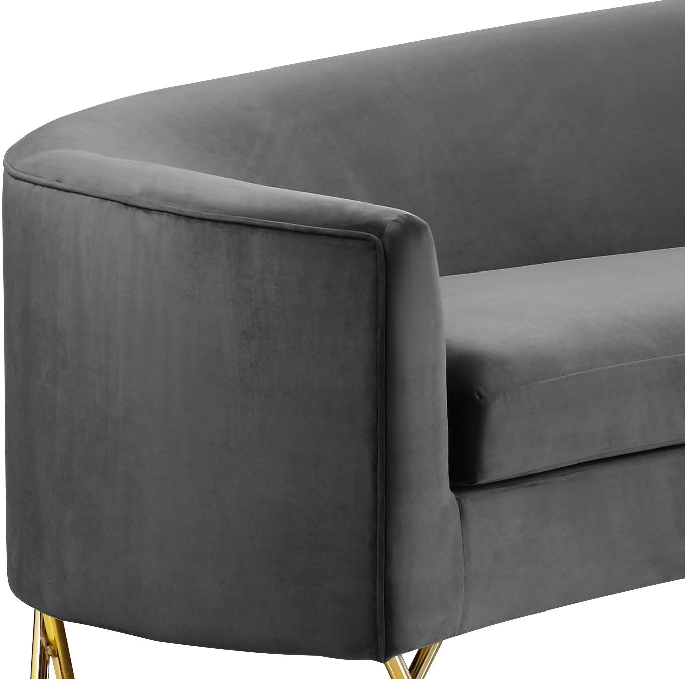 Serpentine Grey Velvet 3pc. Sectional - Luxury Home Furniture (MI)