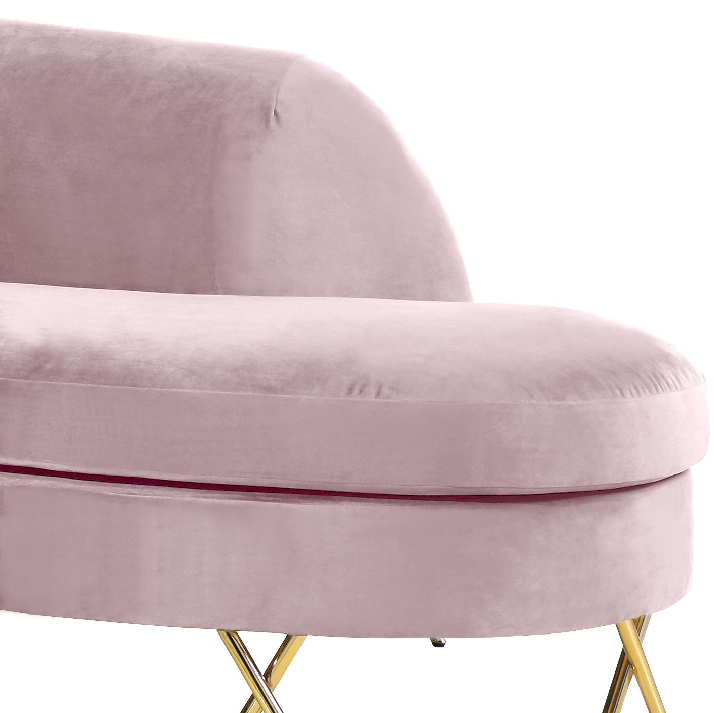 Serpentine Pink Velvet 3pc. Sectional - Luxury Home Furniture (MI)