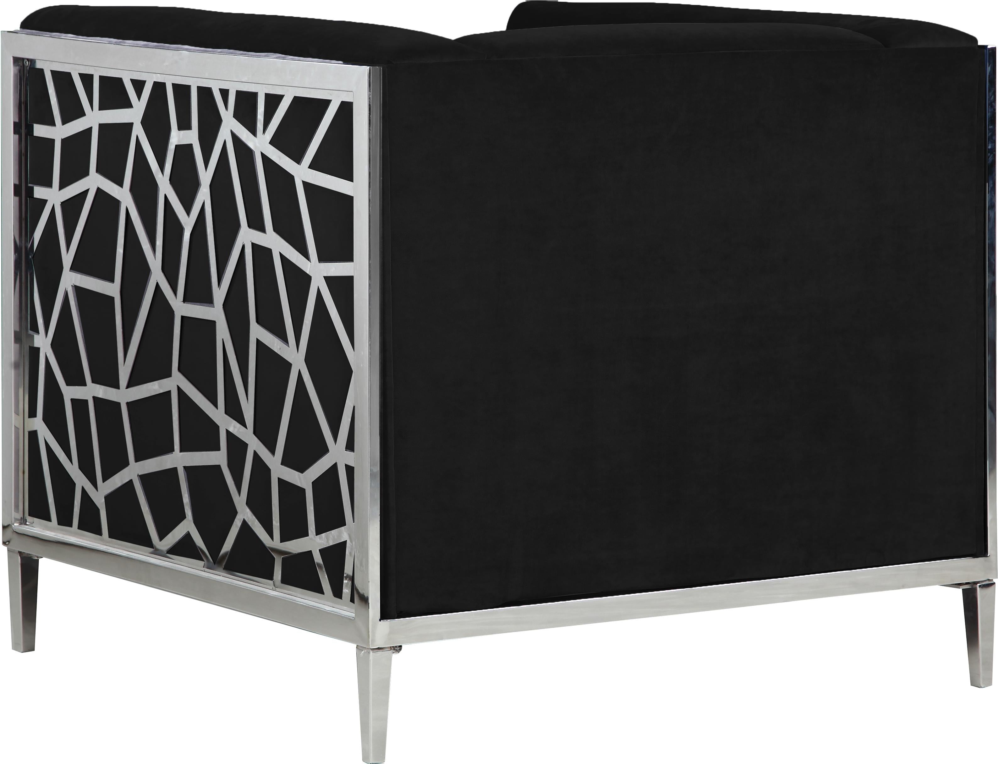 Opal Black Velvet Chair - Luxury Home Furniture (MI)