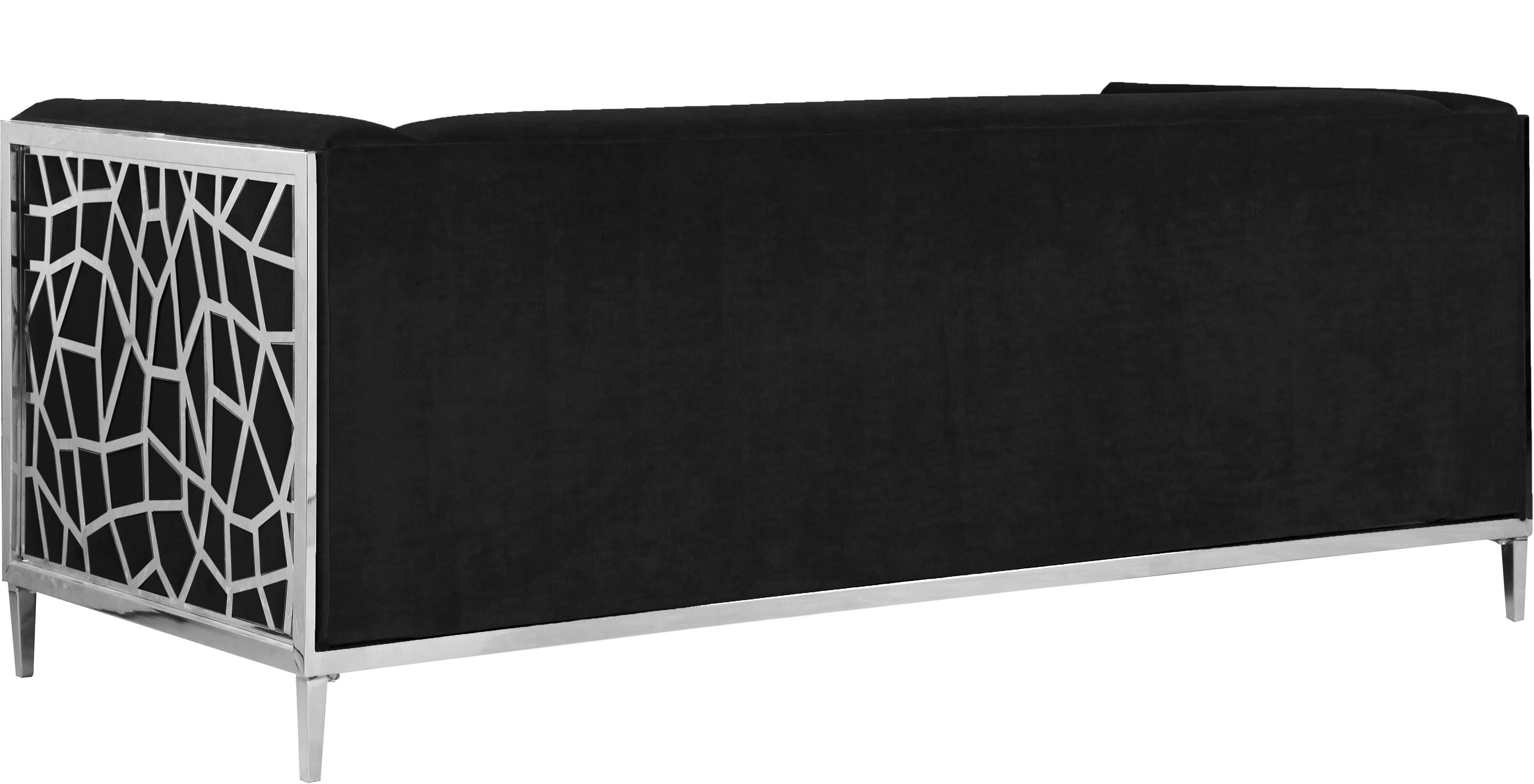 Opal Black Velvet Sofa - Luxury Home Furniture (MI)