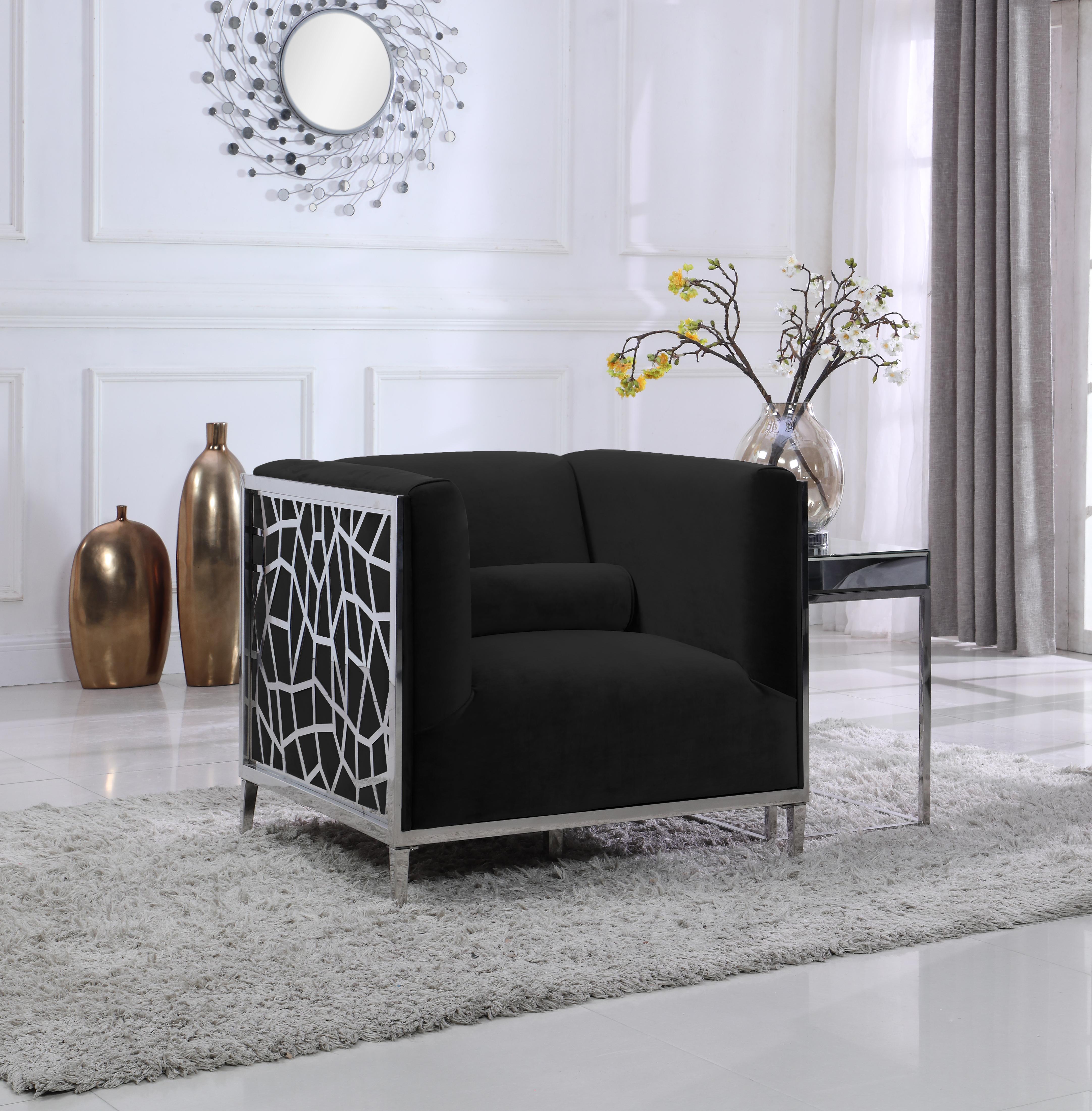 Opal Black Velvet Chair - Luxury Home Furniture (MI)