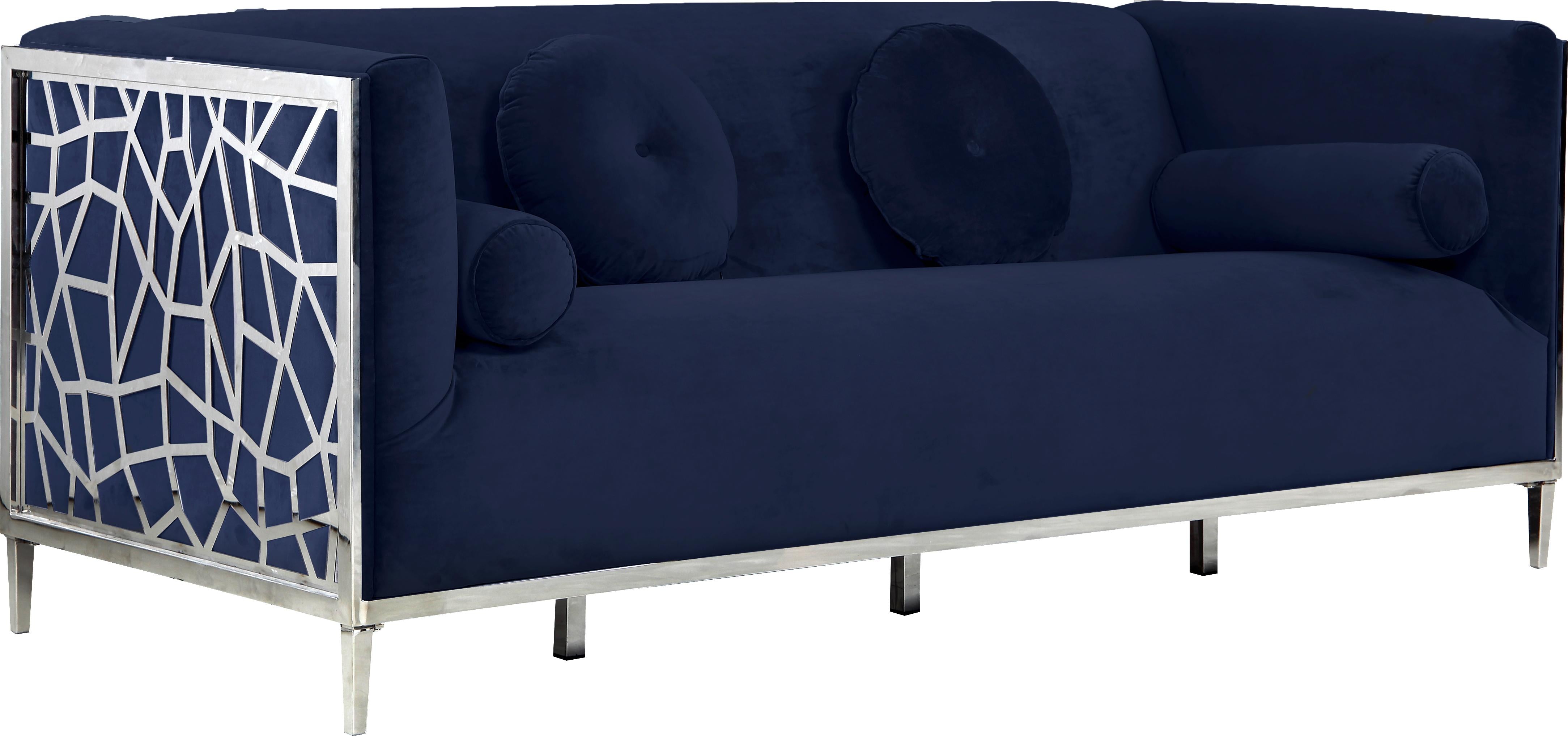 Opal Navy Velvet Sofa - Luxury Home Furniture (MI)