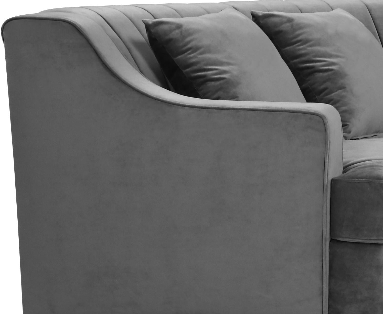 Jackson Grey Velvet 2pc. Sectional - Luxury Home Furniture (MI)