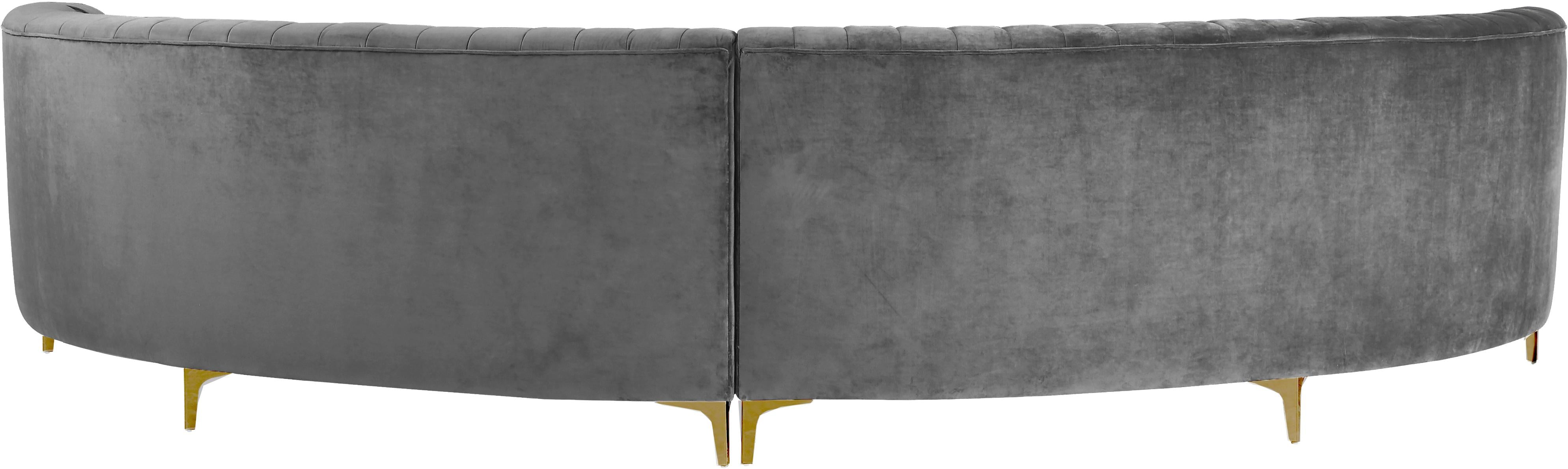 Jackson Grey Velvet 2pc. Sectional - Luxury Home Furniture (MI)
