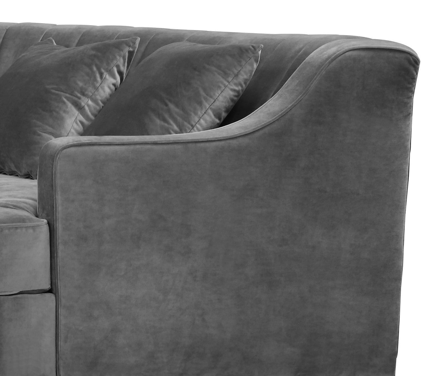 Jackson Grey Velvet 2pc. Sectional - Luxury Home Furniture (MI)