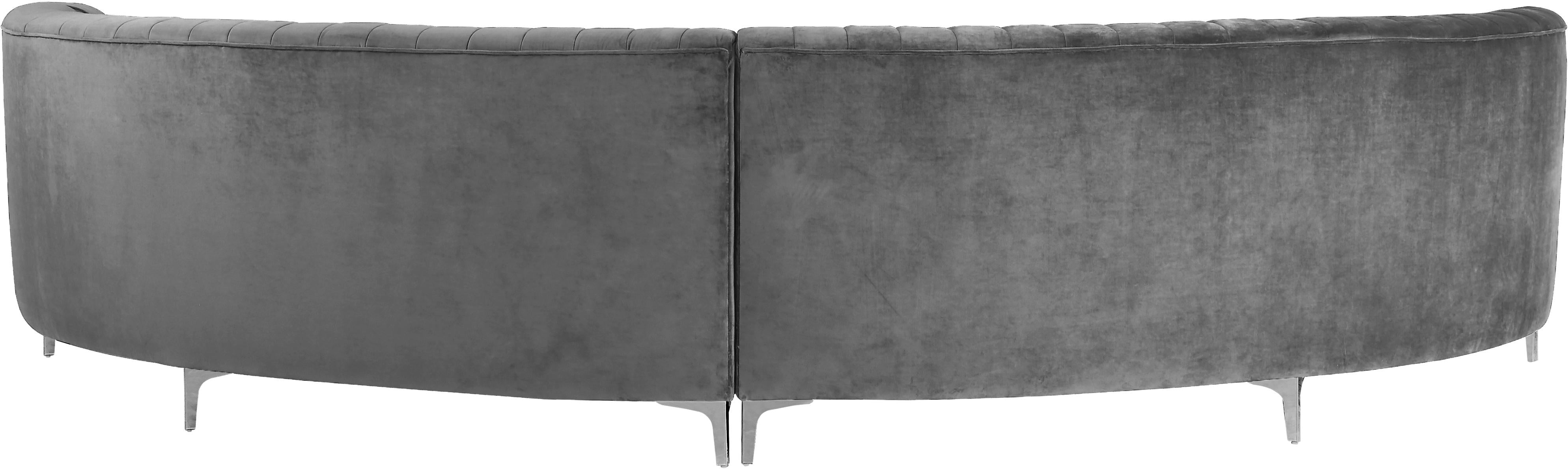 Jackson Grey Velvet 2pc. Sectional - Luxury Home Furniture (MI)