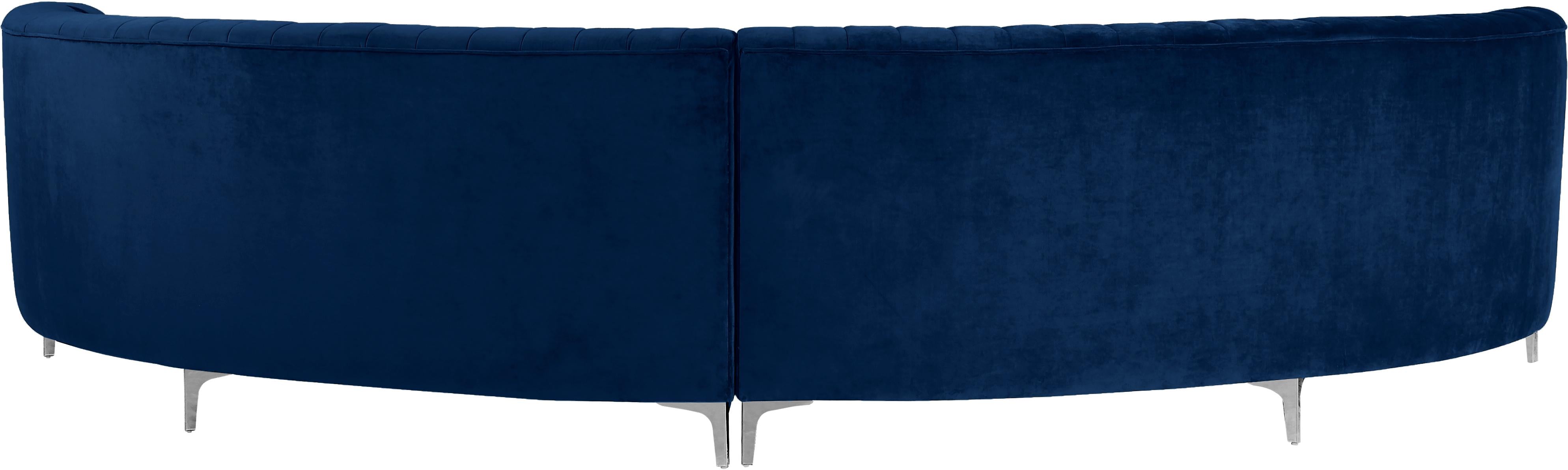 Jackson Navy Velvet 2pc. Sectional - Luxury Home Furniture (MI)