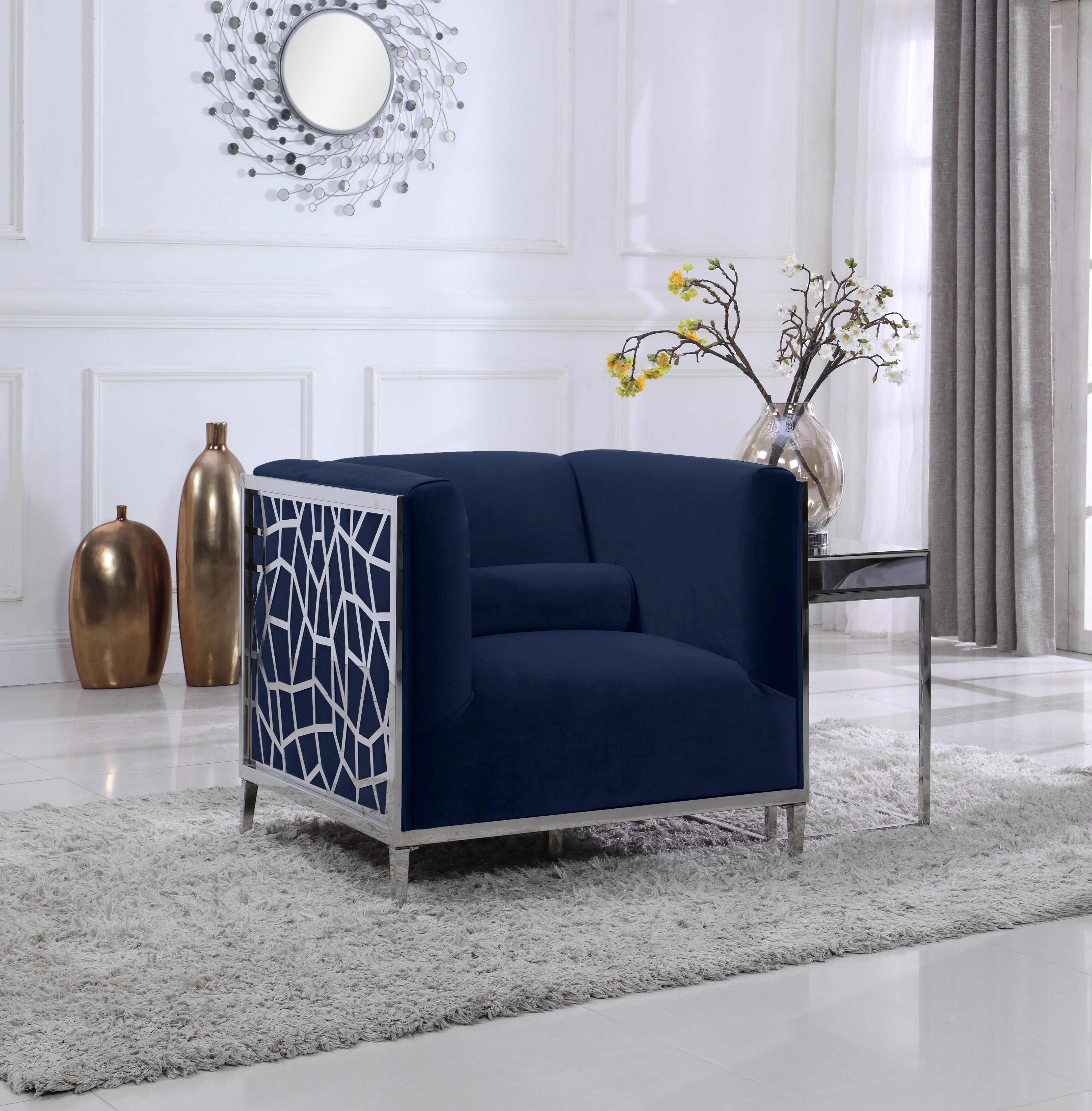 Opal Navy Velvet Chair - Luxury Home Furniture (MI)