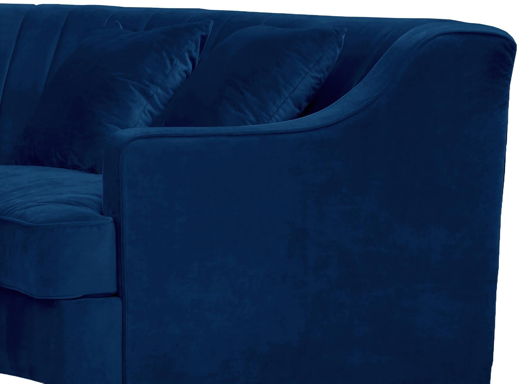 Jackson Navy Velvet 2pc. Sectional - Luxury Home Furniture (MI)