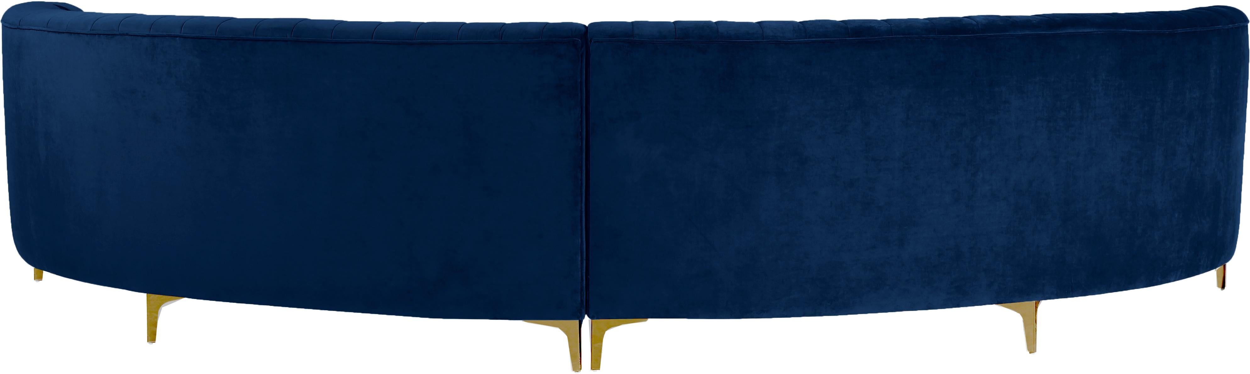 Jackson Navy Velvet 2pc. Sectional - Luxury Home Furniture (MI)