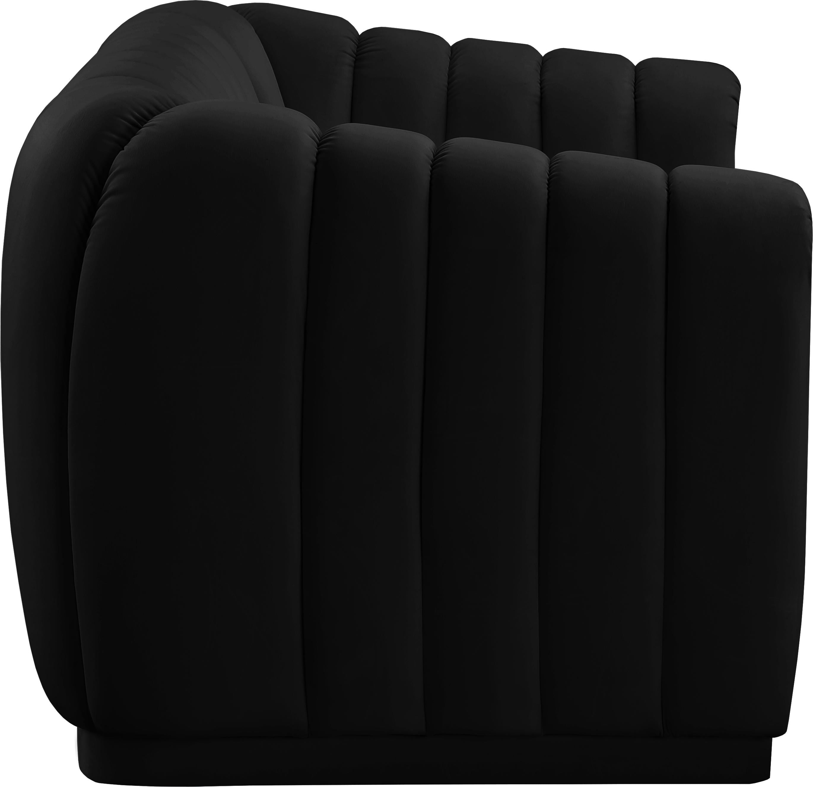 Dixie Black Velvet Loveseat - Luxury Home Furniture (MI)