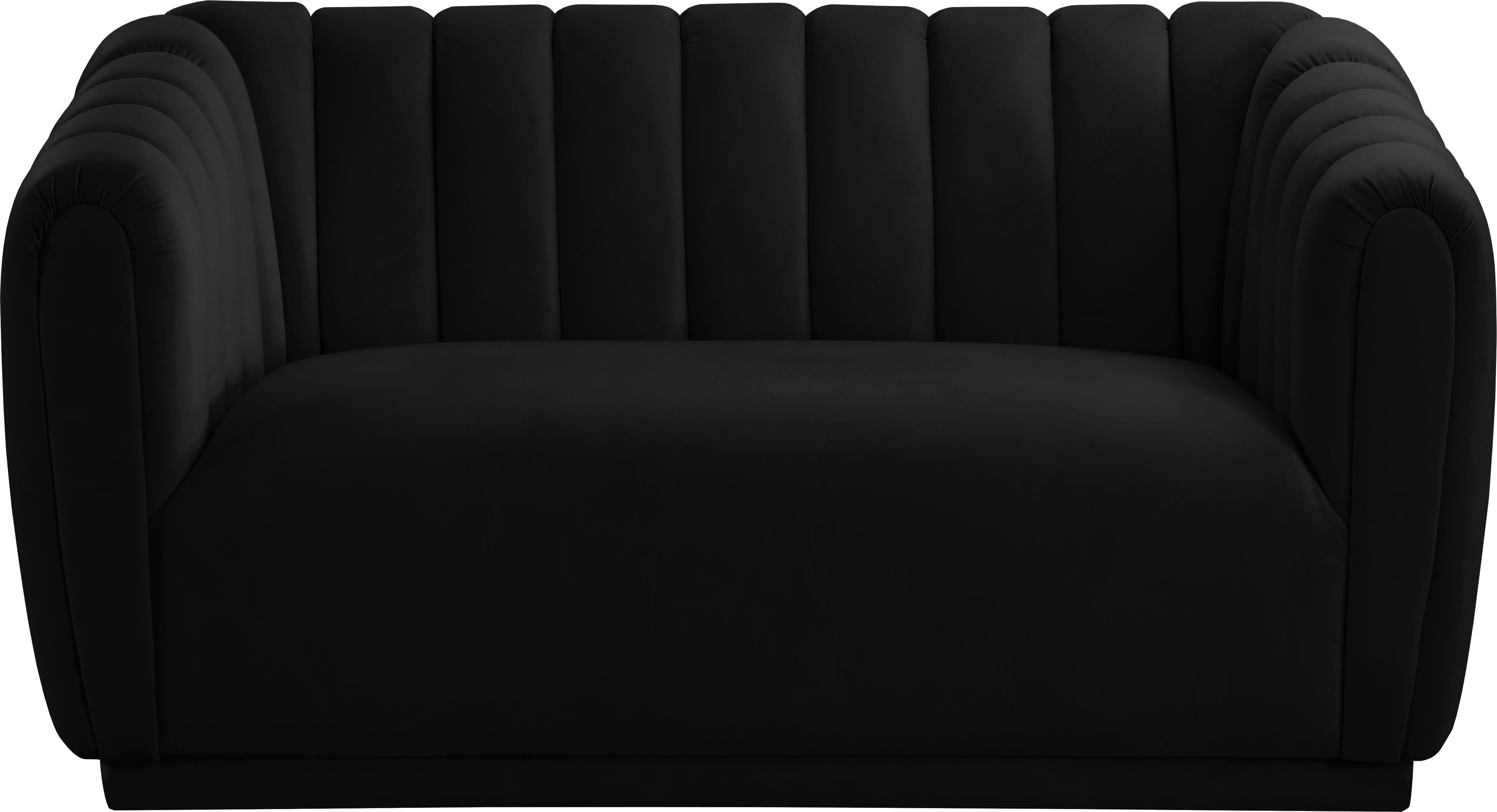 Dixie Black Velvet Loveseat - Luxury Home Furniture (MI)