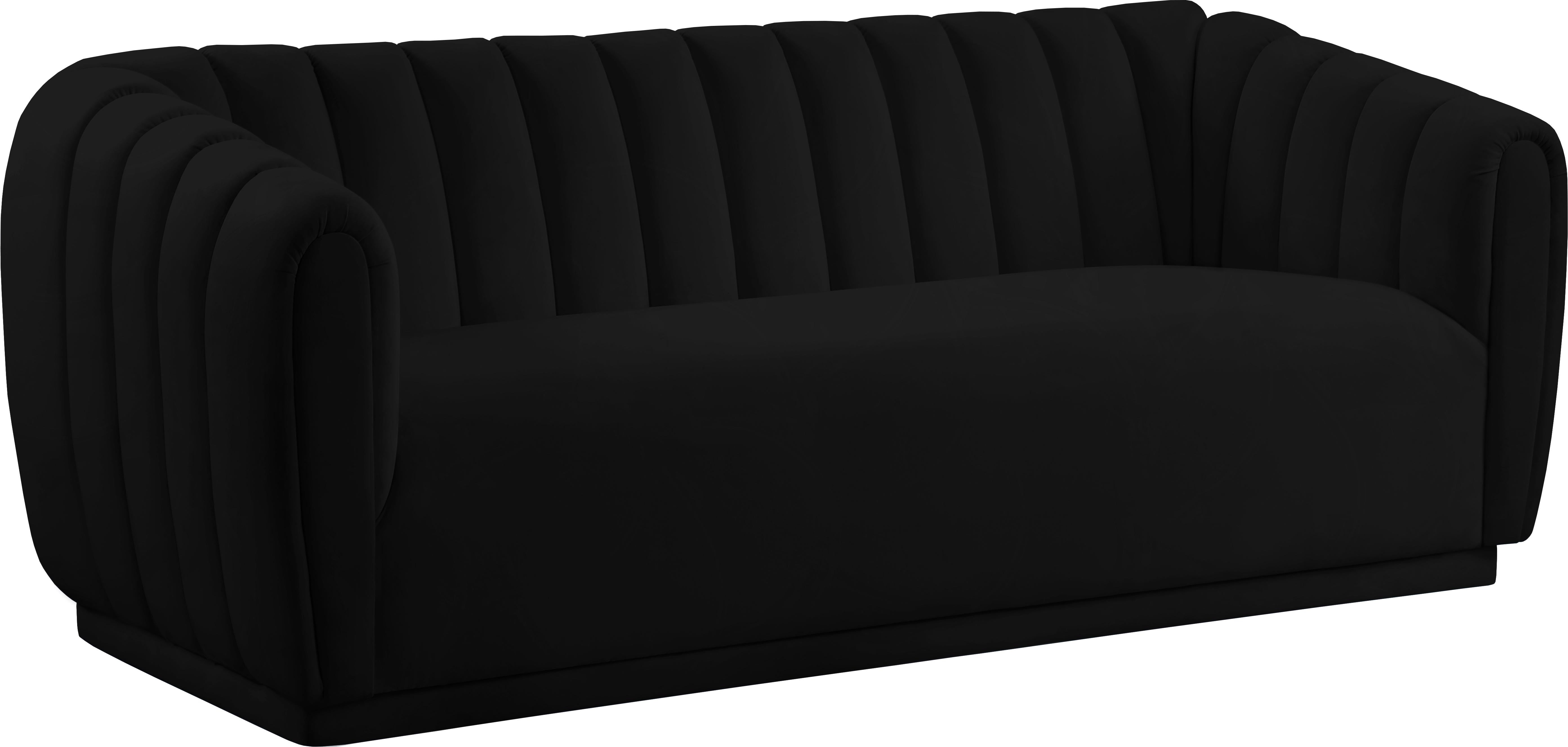 Dixie Black Velvet Sofa - Luxury Home Furniture (MI)
