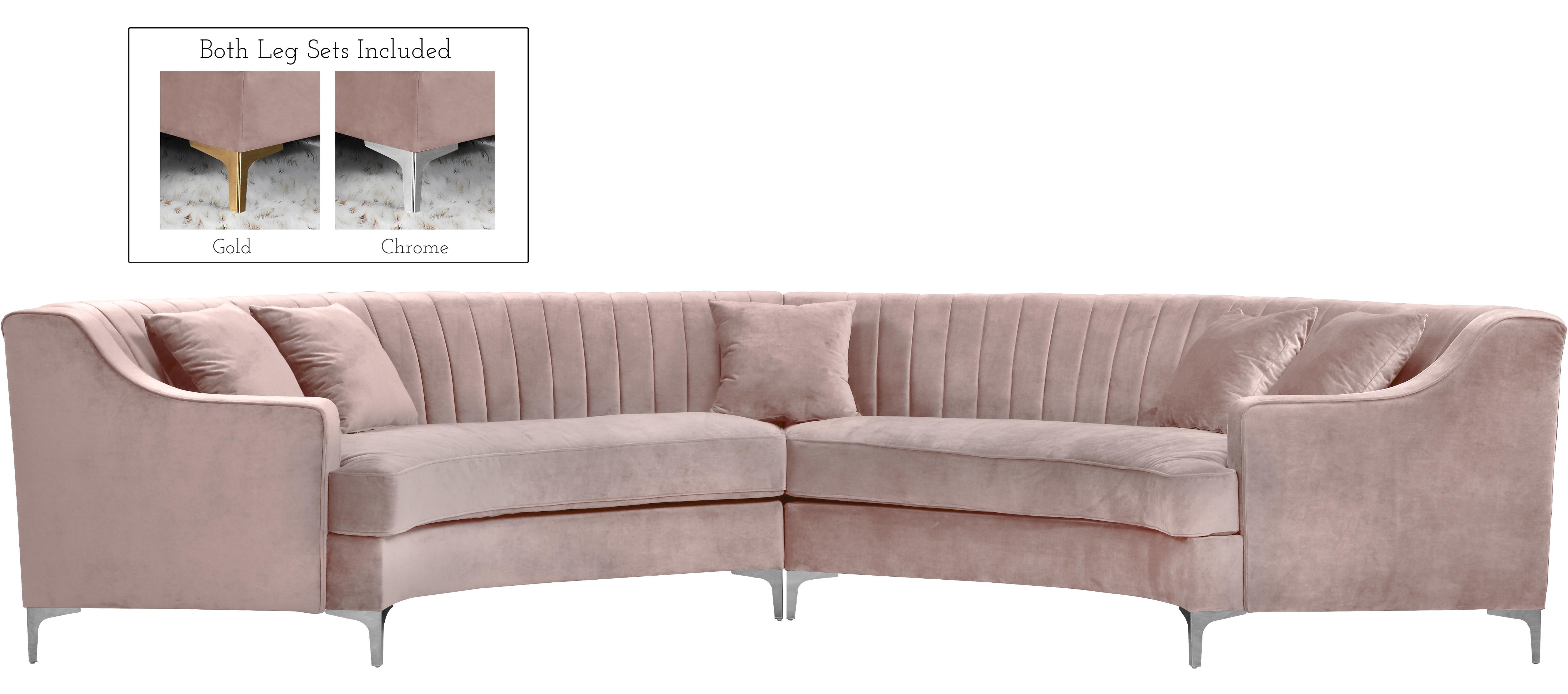 Jackson Pink Velvet 2pc. Sectional - Luxury Home Furniture (MI)