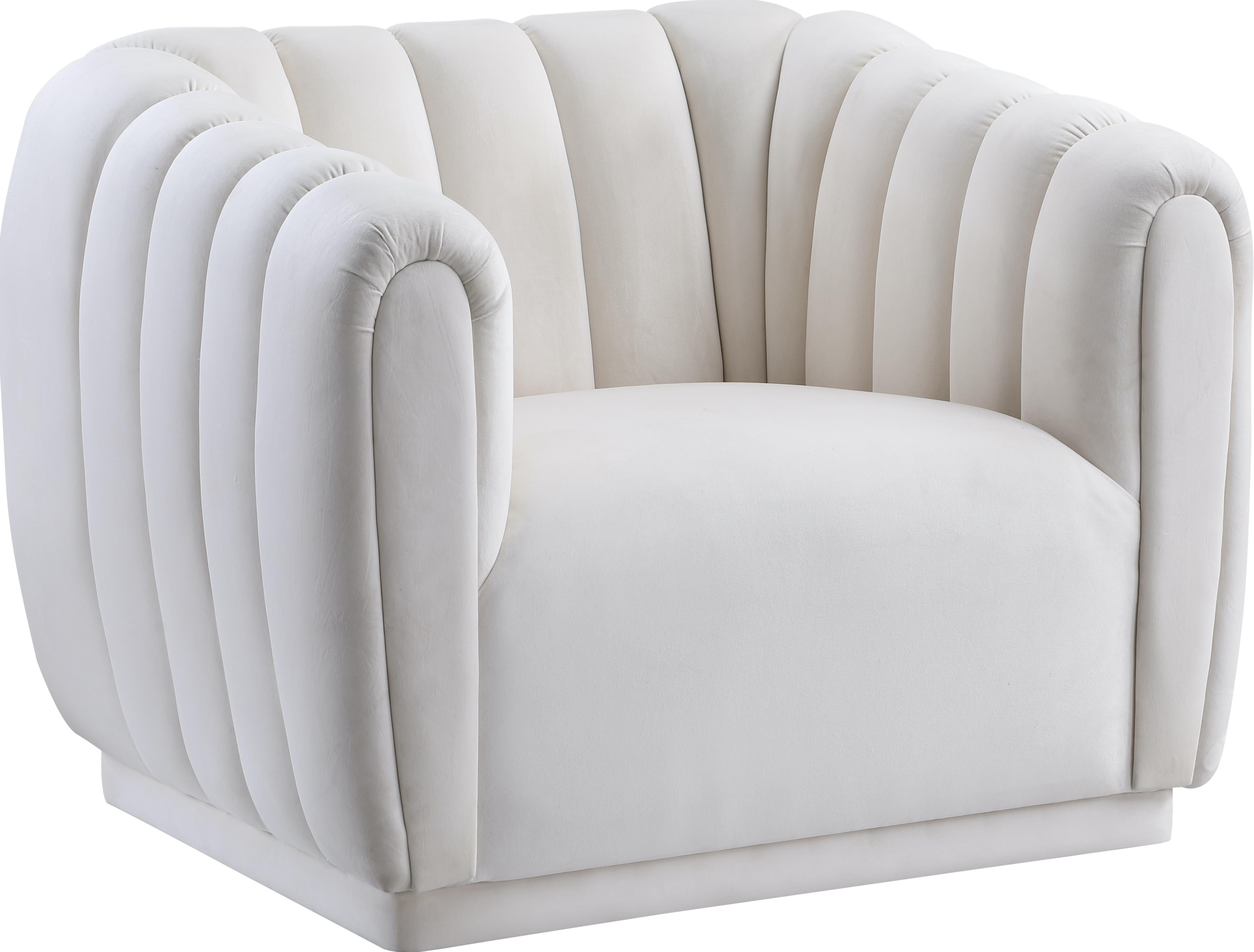 Dixie Cream Velvet Chair - Luxury Home Furniture (MI)