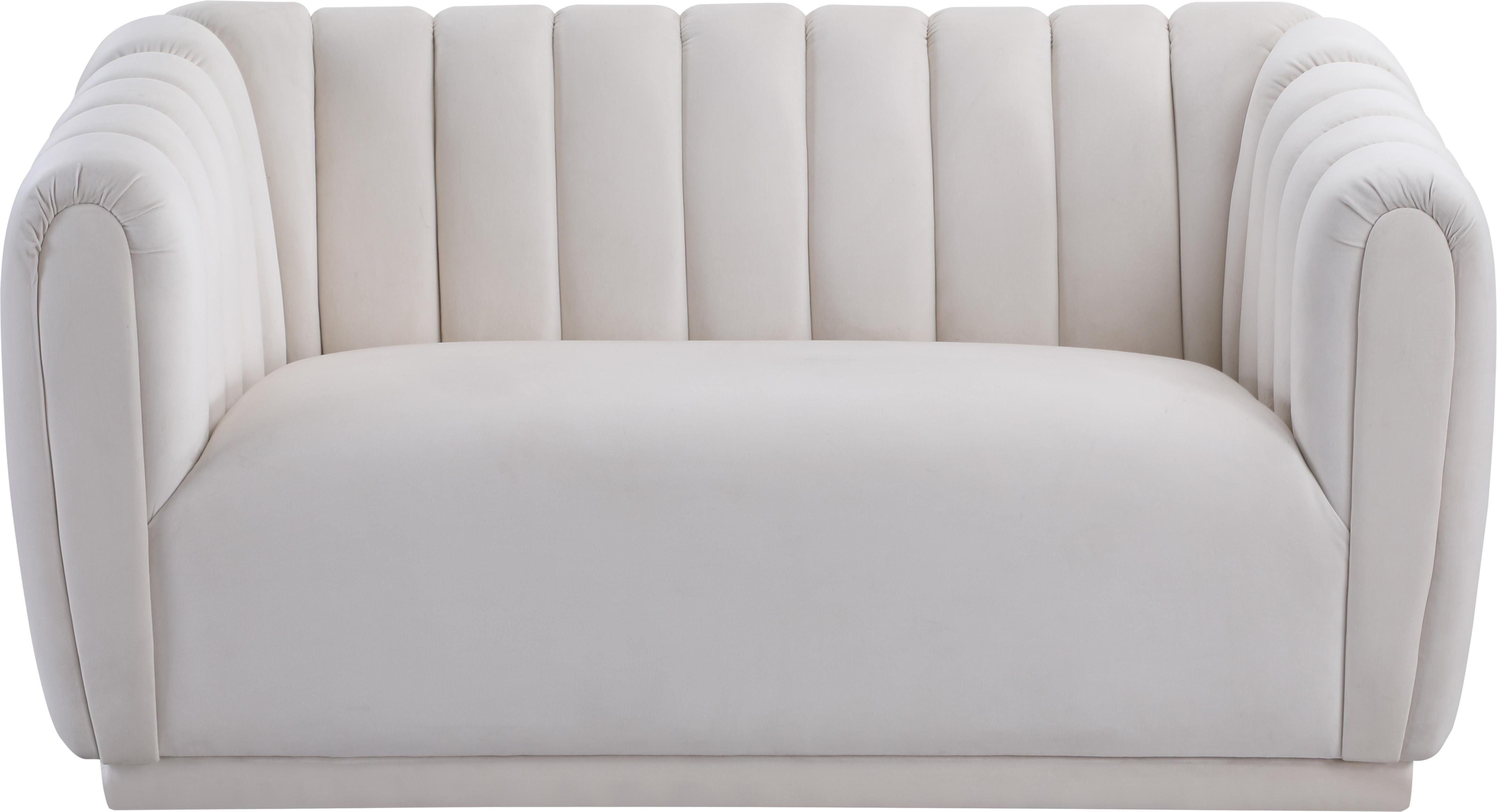 Dixie Cream Velvet Loveseat - Luxury Home Furniture (MI)