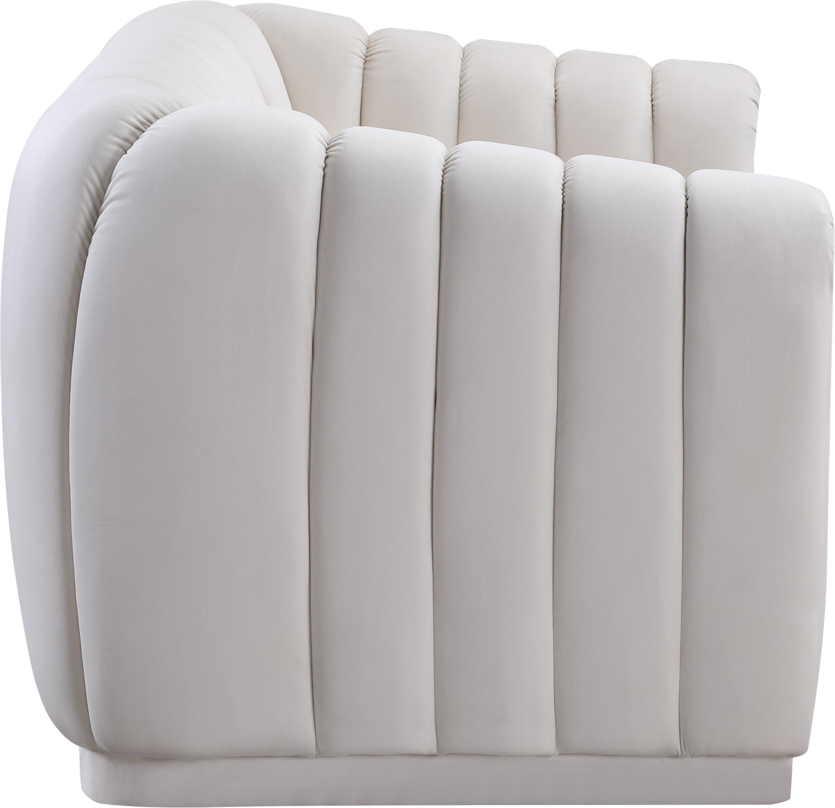 Dixie Cream Velvet Loveseat - Luxury Home Furniture (MI)