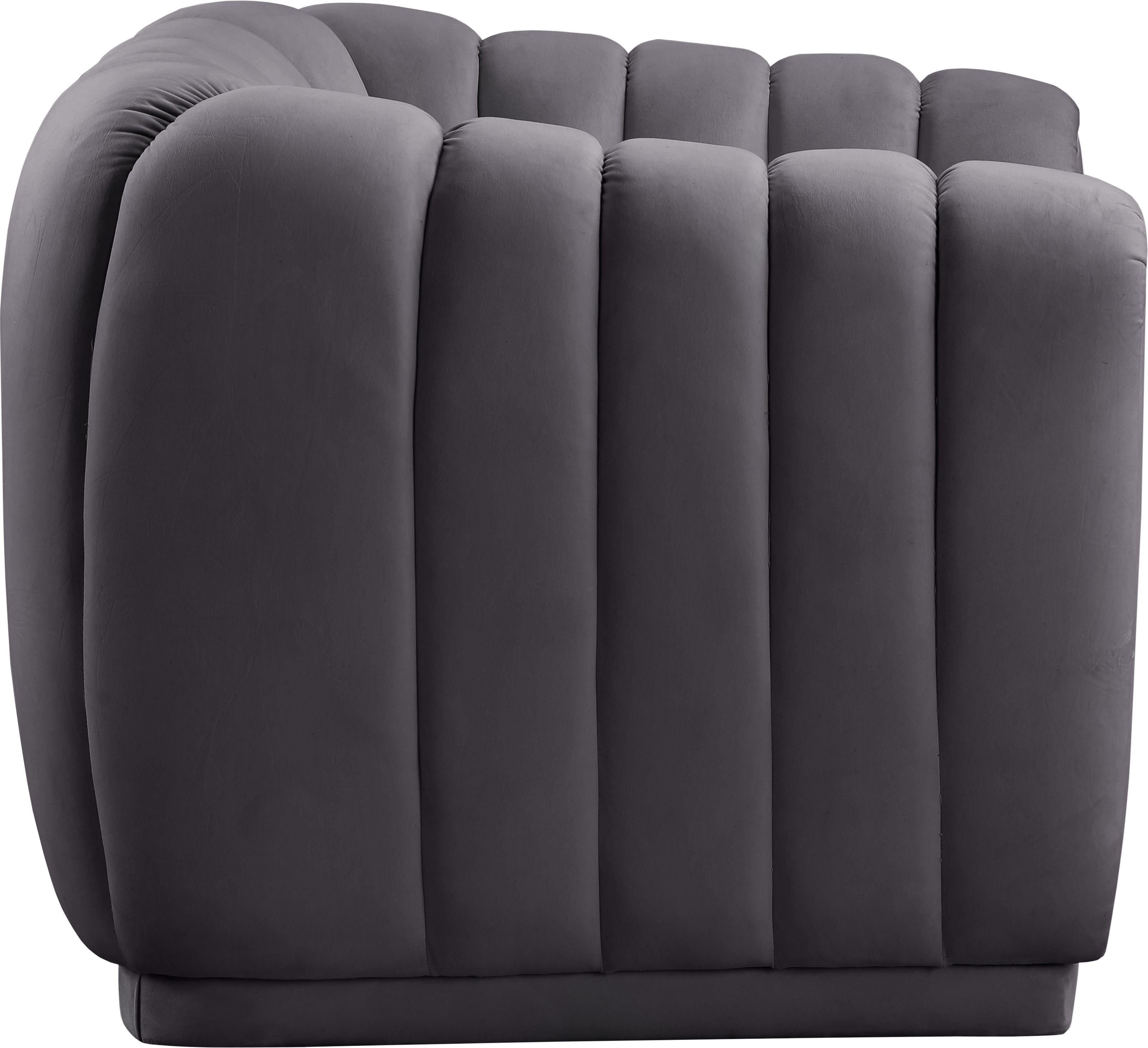 Dixie Grey Velvet Chair - Luxury Home Furniture (MI)