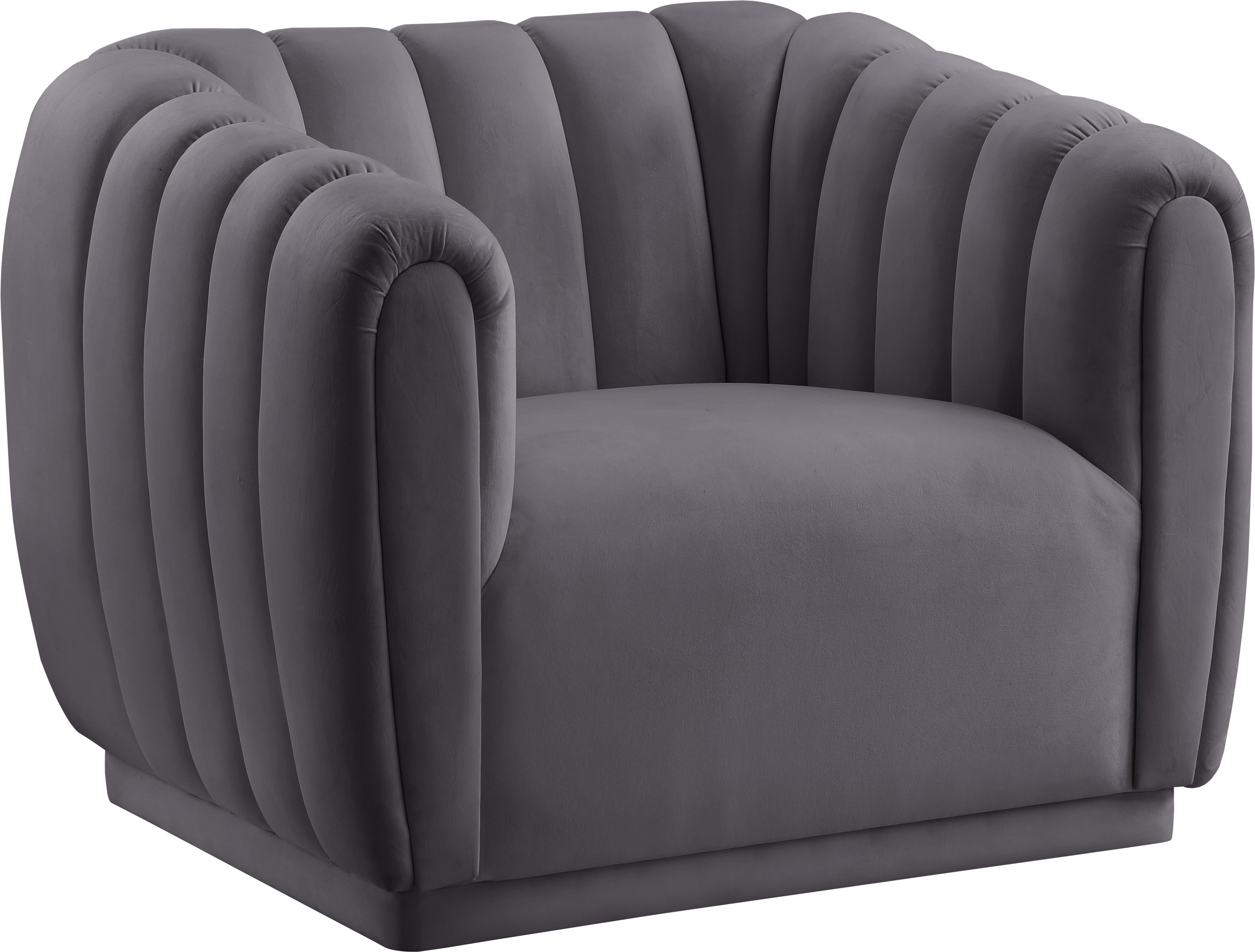 Dixie Grey Velvet Chair - Luxury Home Furniture (MI)