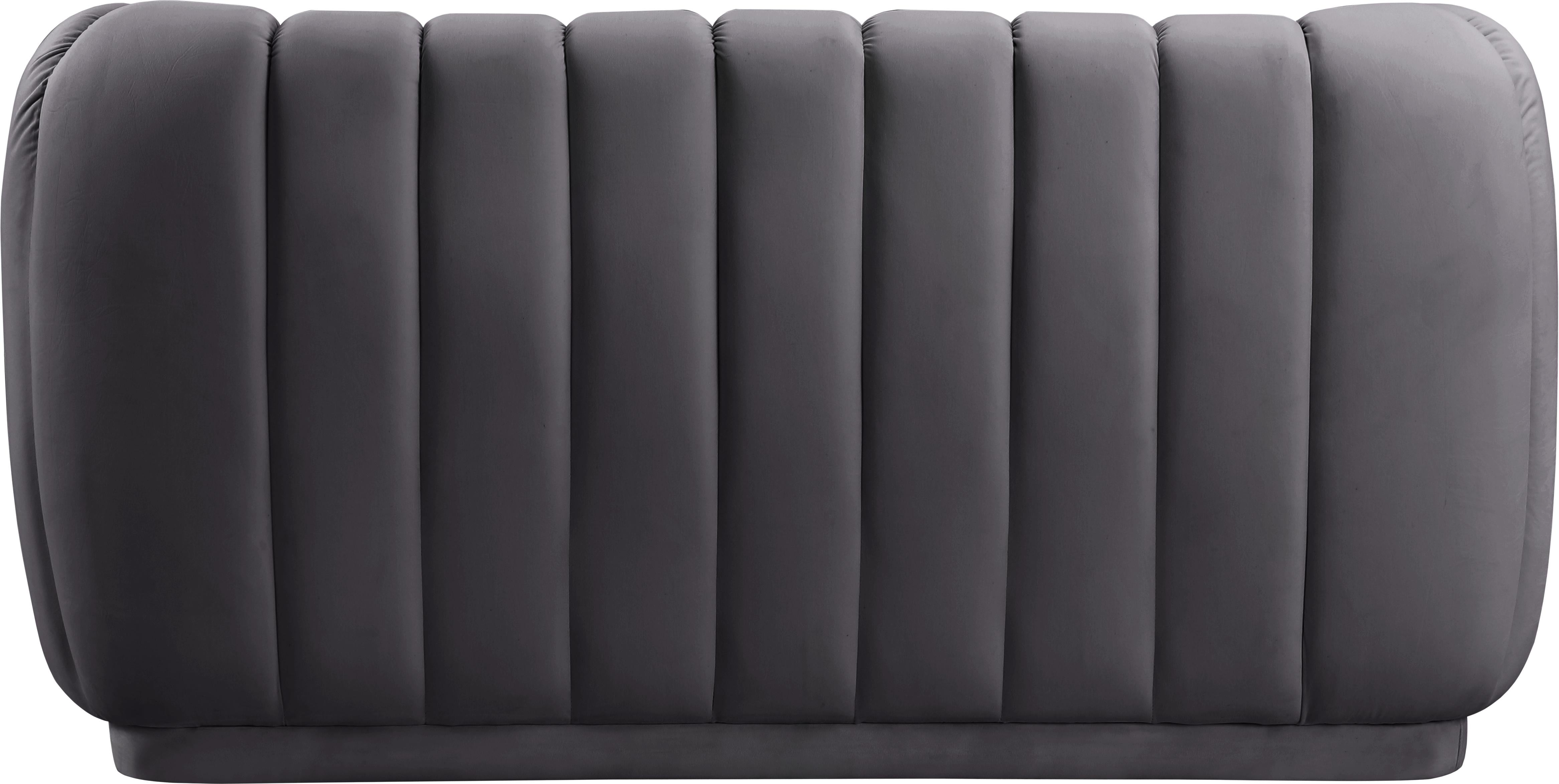 Dixie Grey Velvet Loveseat - Luxury Home Furniture (MI)