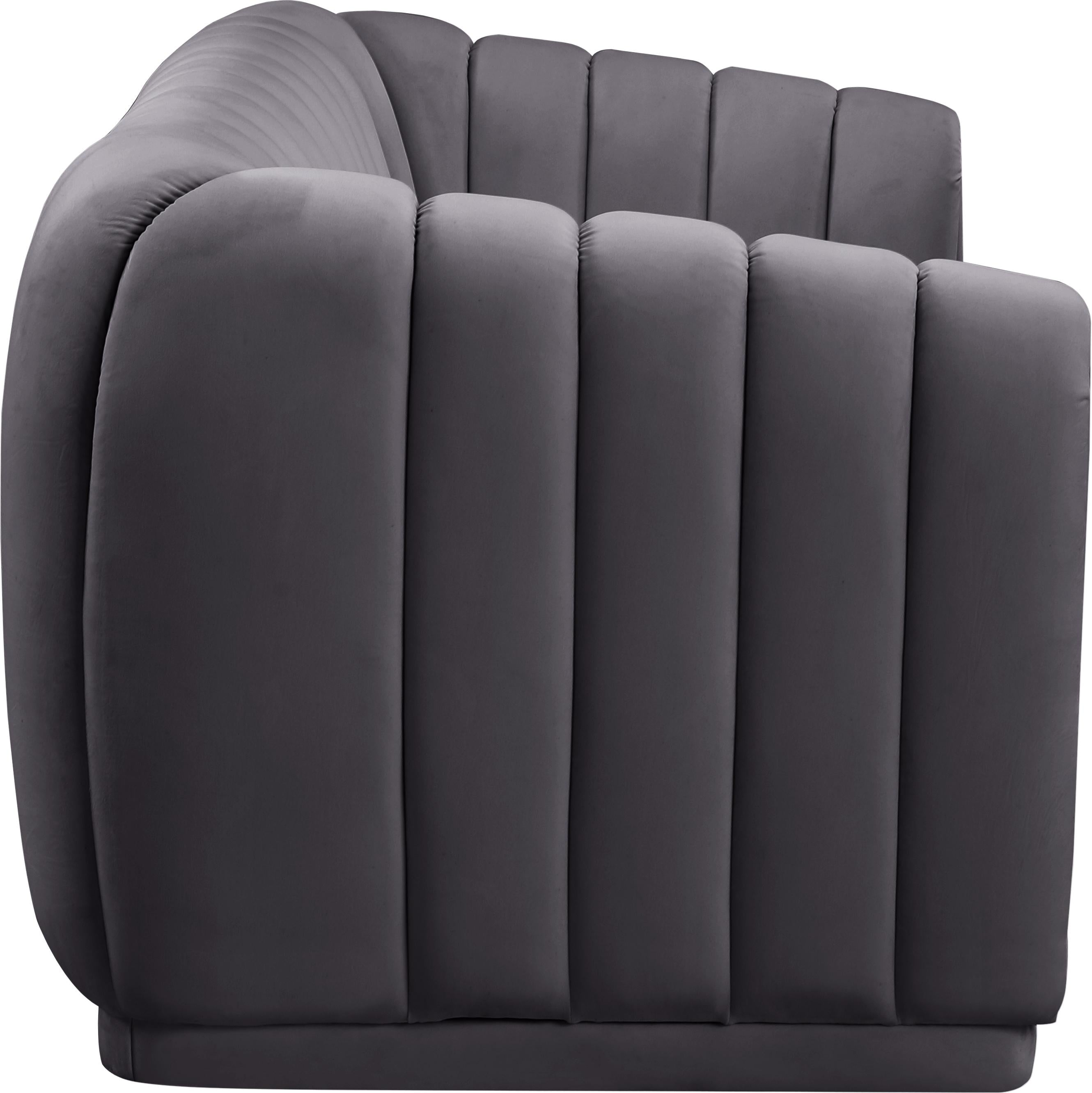 Dixie Grey Velvet Sofa - Luxury Home Furniture (MI)