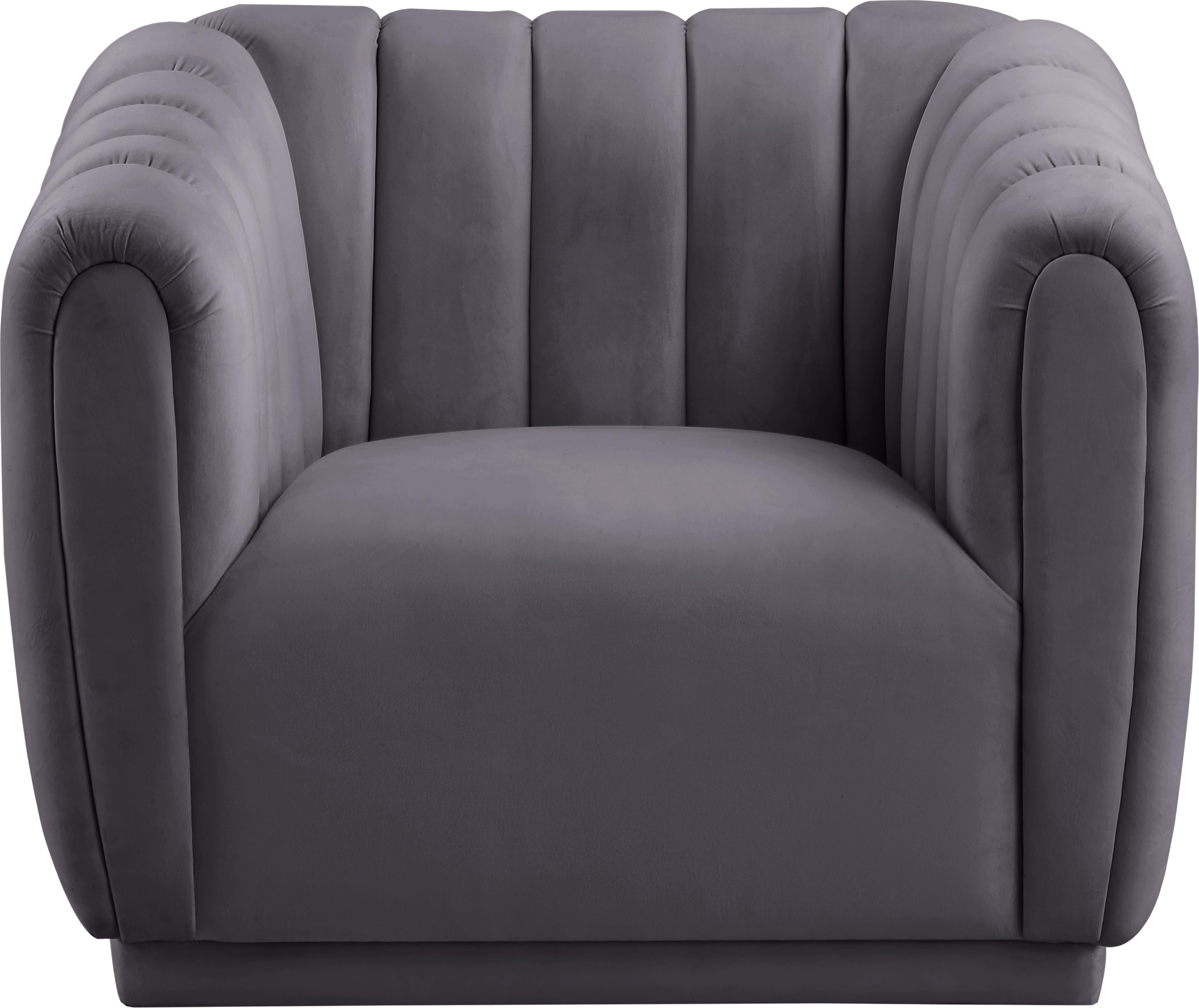 Dixie Grey Velvet Chair - Luxury Home Furniture (MI)