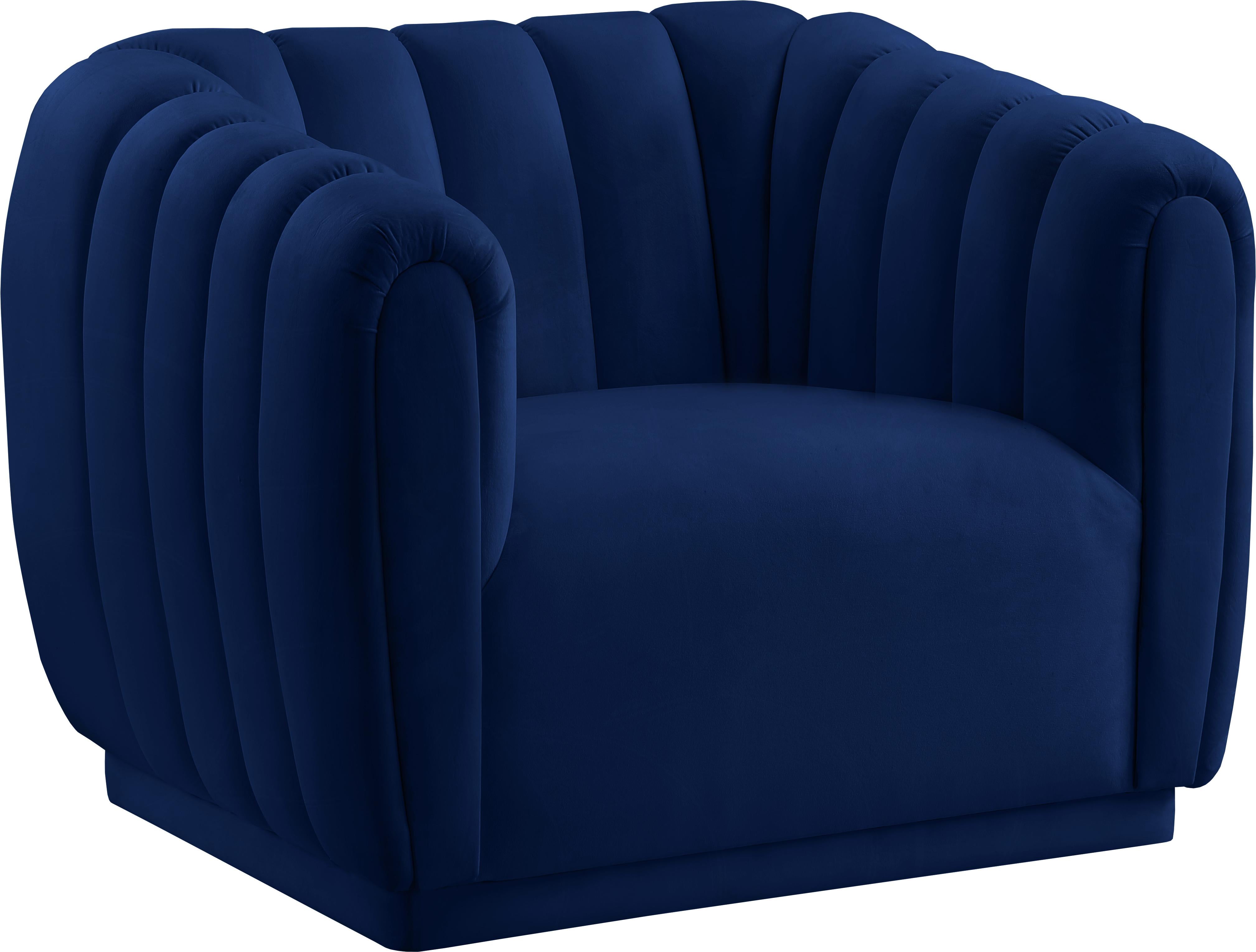 Dixie Navy Velvet Chair - Luxury Home Furniture (MI)