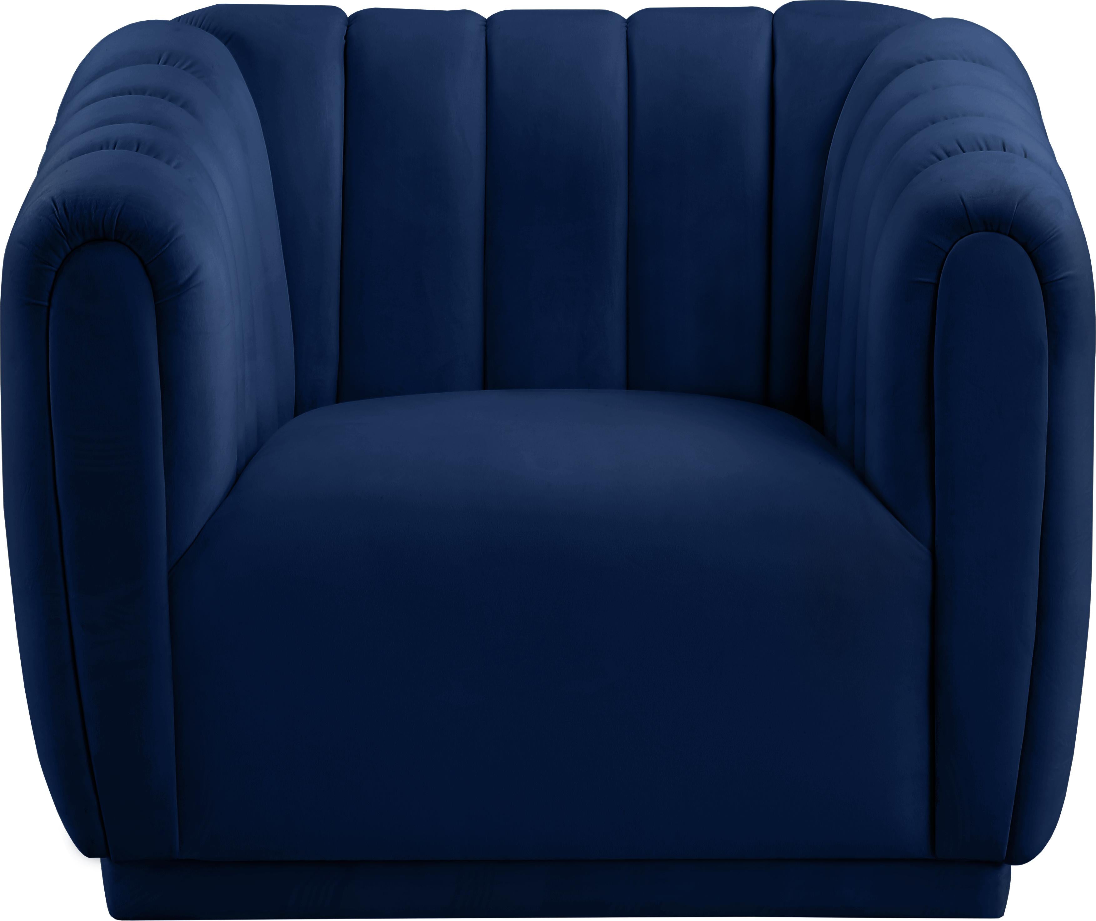 Dixie Navy Velvet Chair - Luxury Home Furniture (MI)