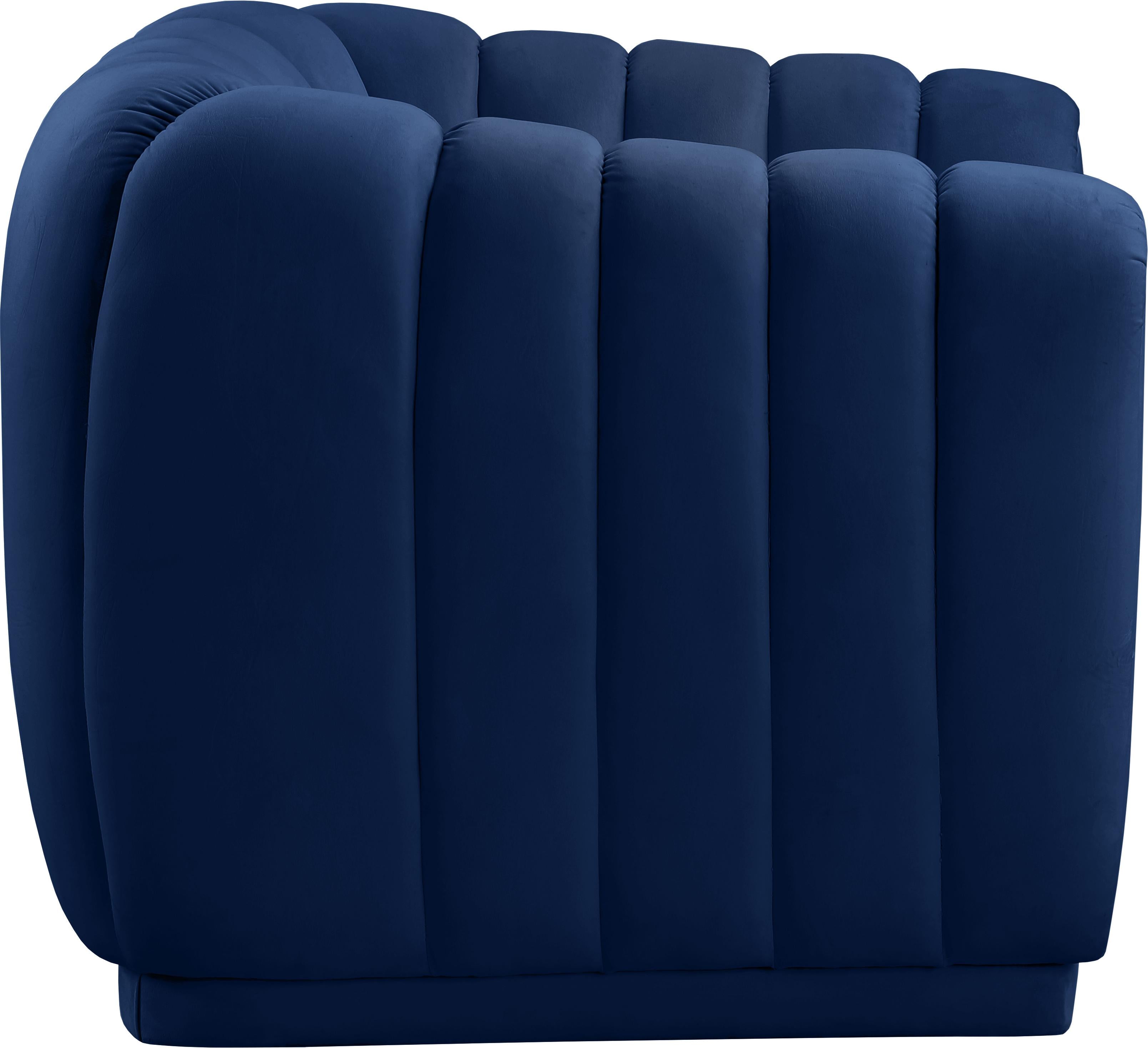 Dixie Navy Velvet Chair - Luxury Home Furniture (MI)