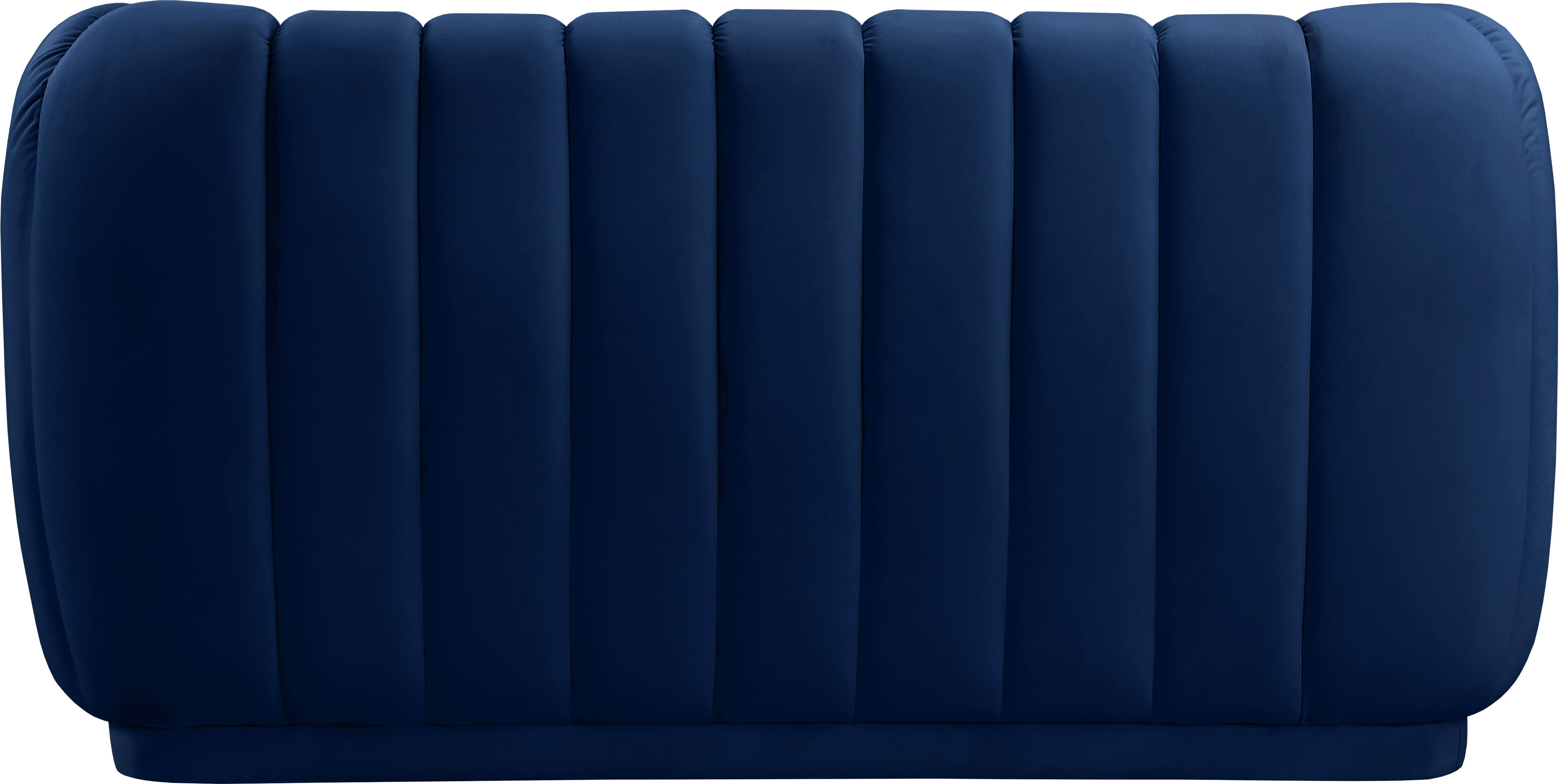 Dixie Navy Velvet Loveseat - Luxury Home Furniture (MI)
