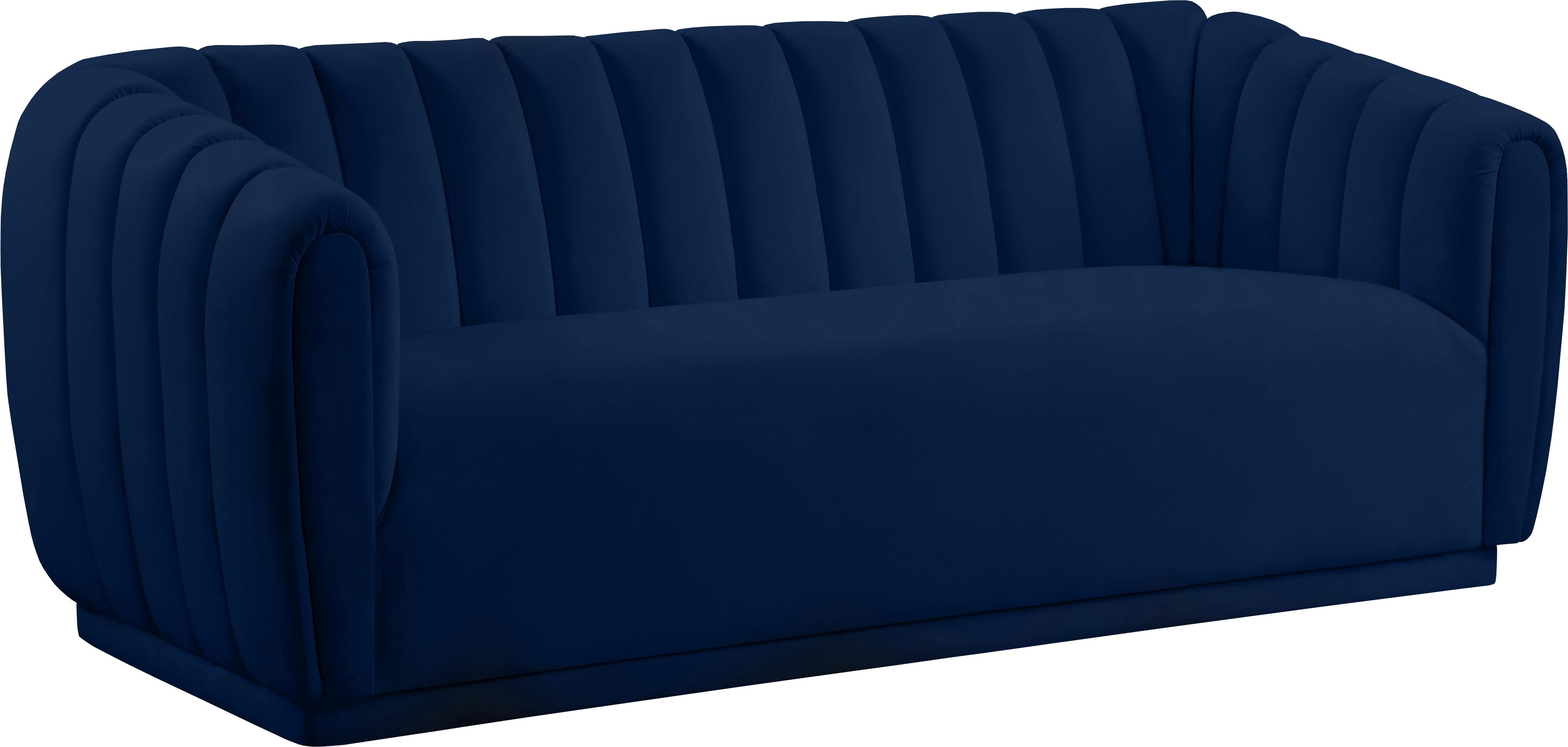 Dixie Navy Velvet Sofa - Luxury Home Furniture (MI)