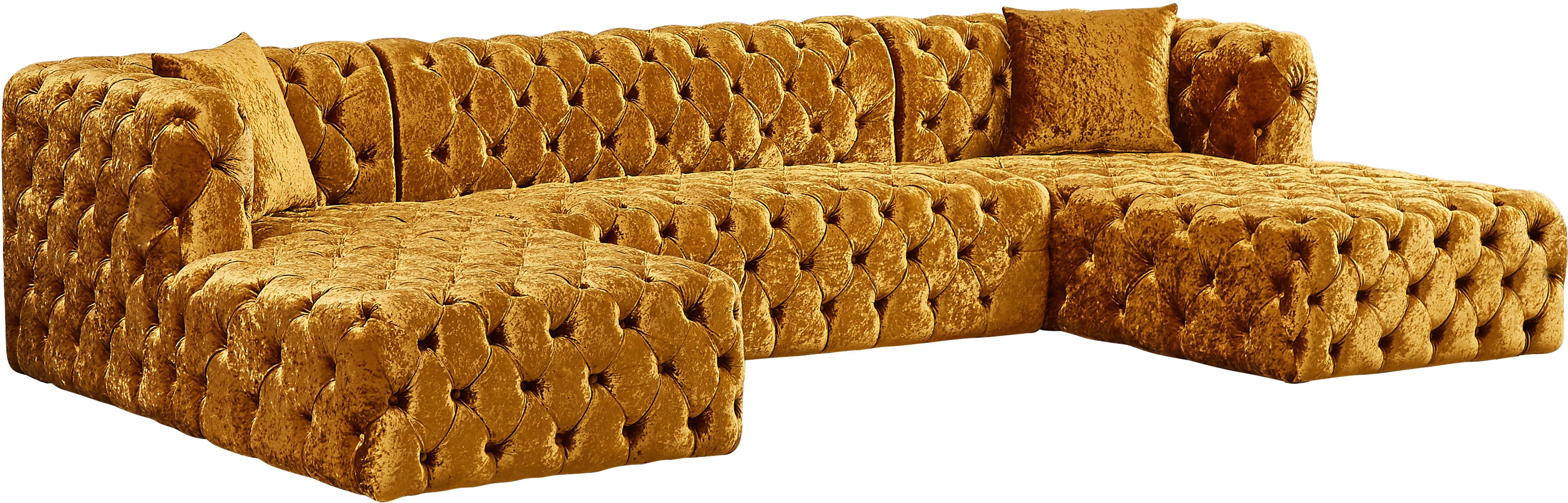 Coco Gold Velvet 3pc. Sectional (3 Boxes)