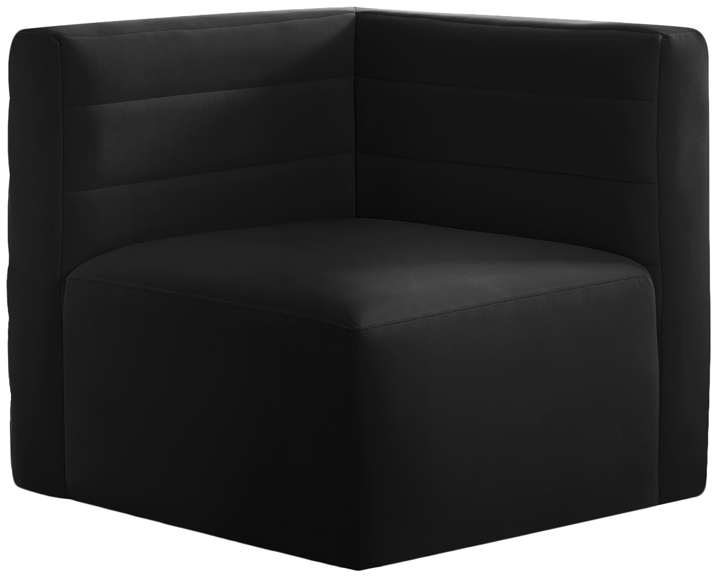 Quincy Black Velvet Modular Corner Chair - Luxury Home Furniture (MI)