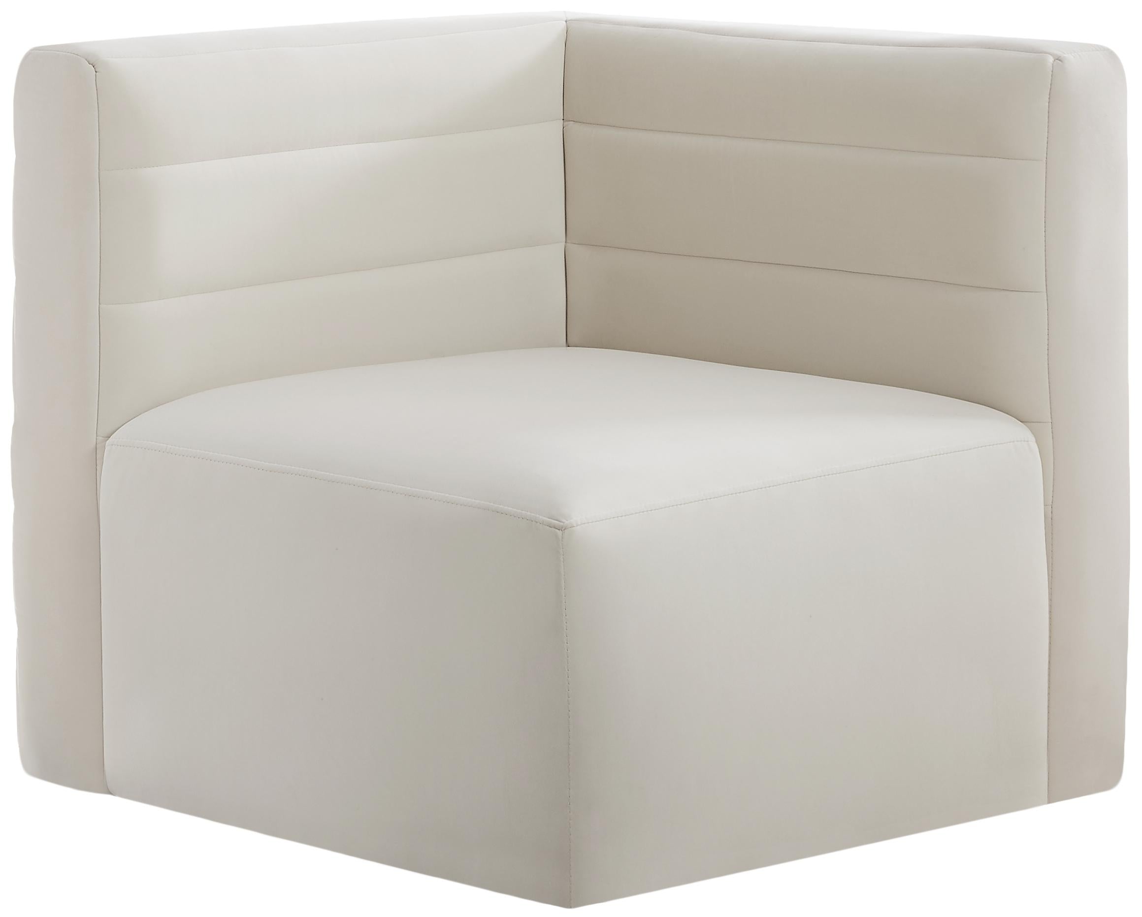 Quincy Cream Velvet Modular Corner Chair - Luxury Home Furniture (MI)
