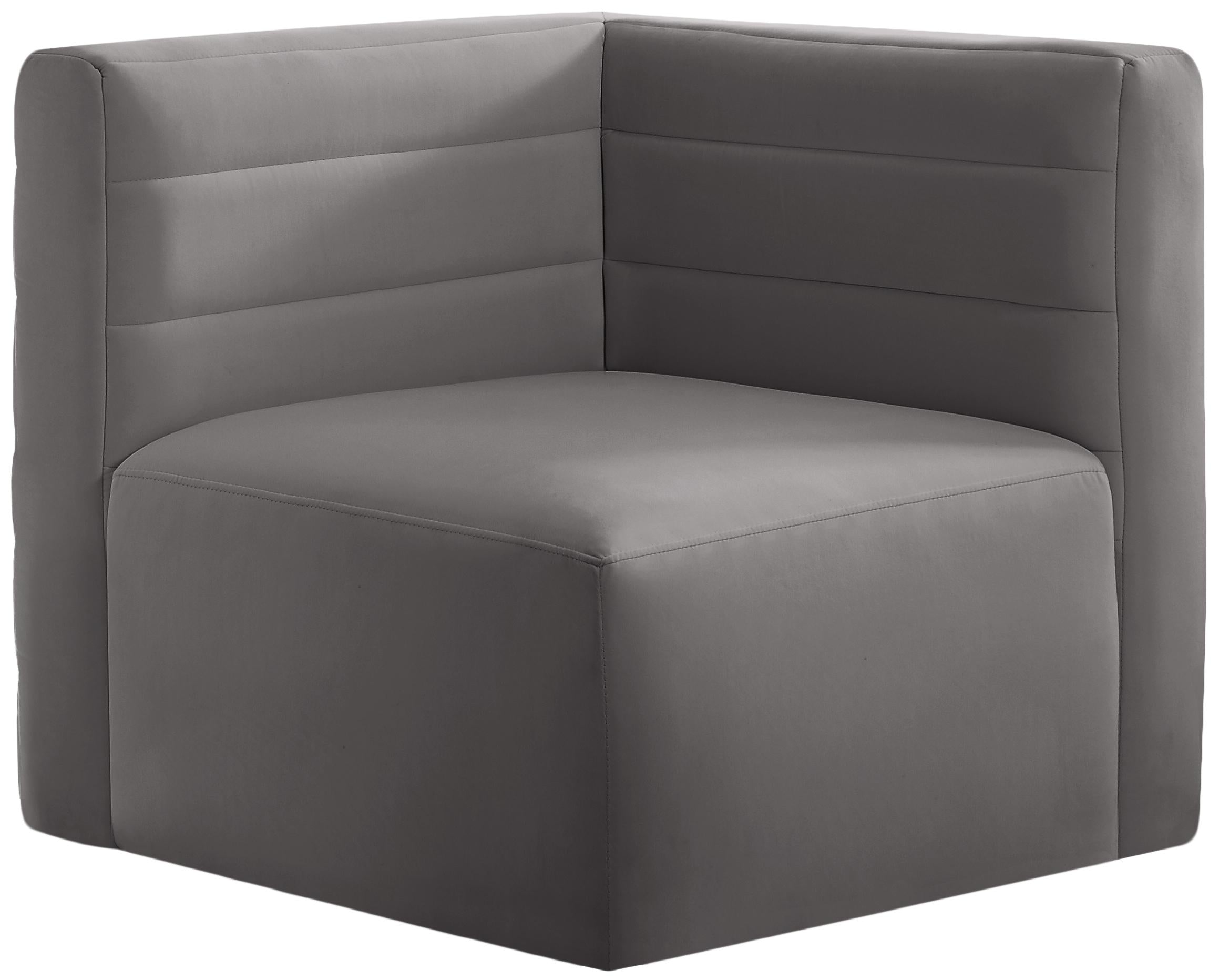 Quincy Grey Velvet Modular Corner Chair - Luxury Home Furniture (MI)