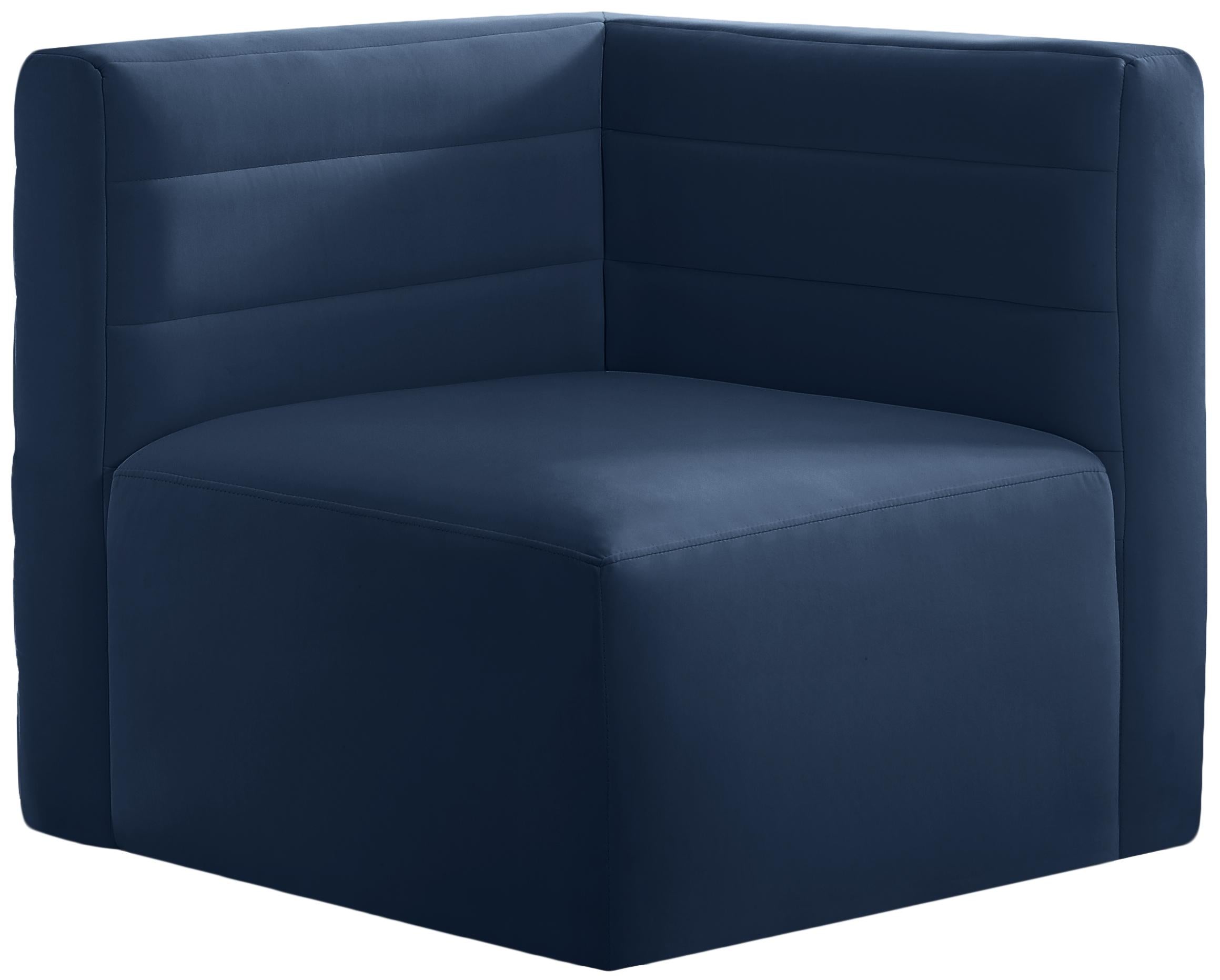 Quincy Navy Velvet Modular Corner Chair - Luxury Home Furniture (MI)