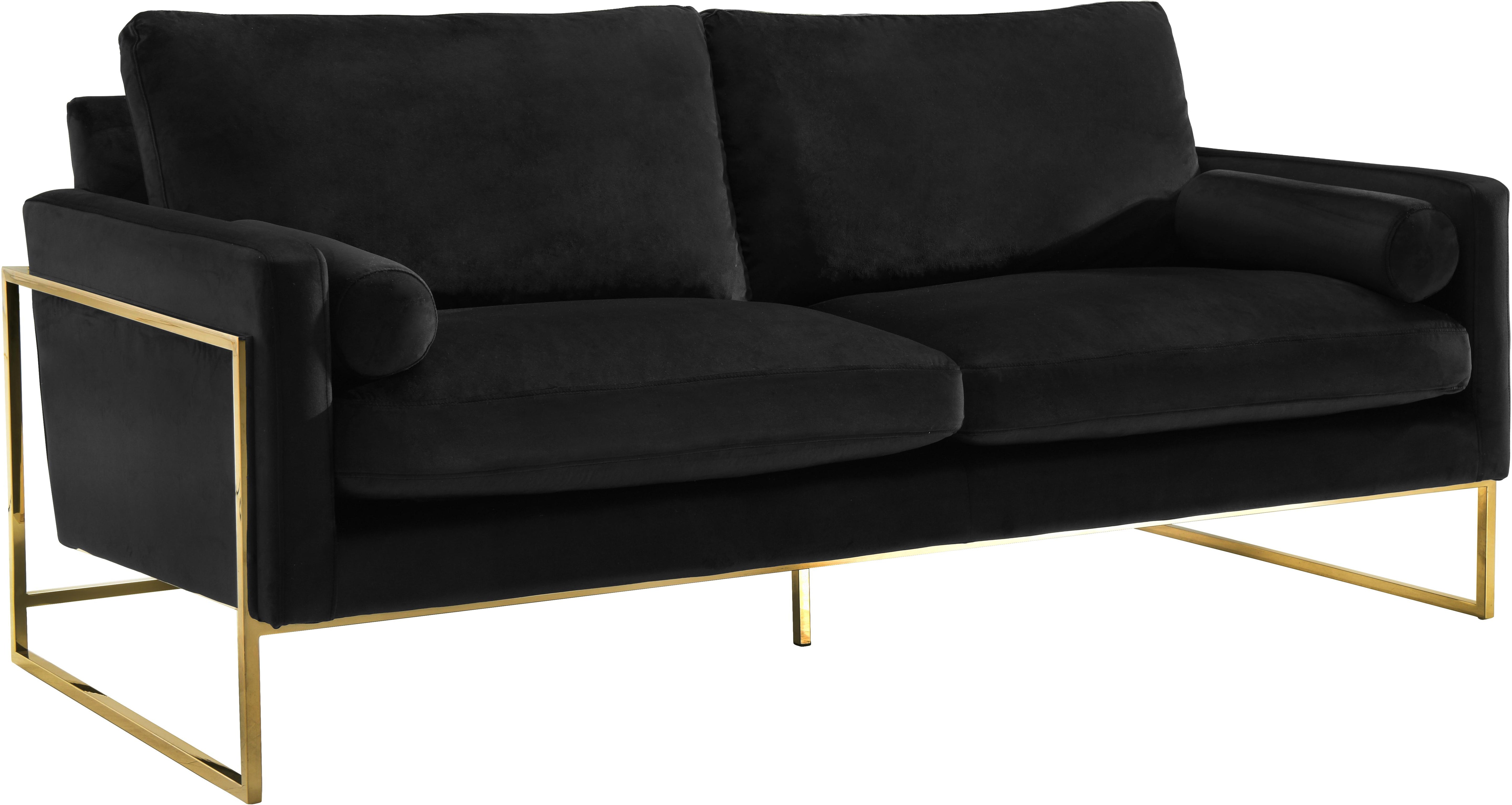 Mila Black Velvet Sofa - Luxury Home Furniture (MI)