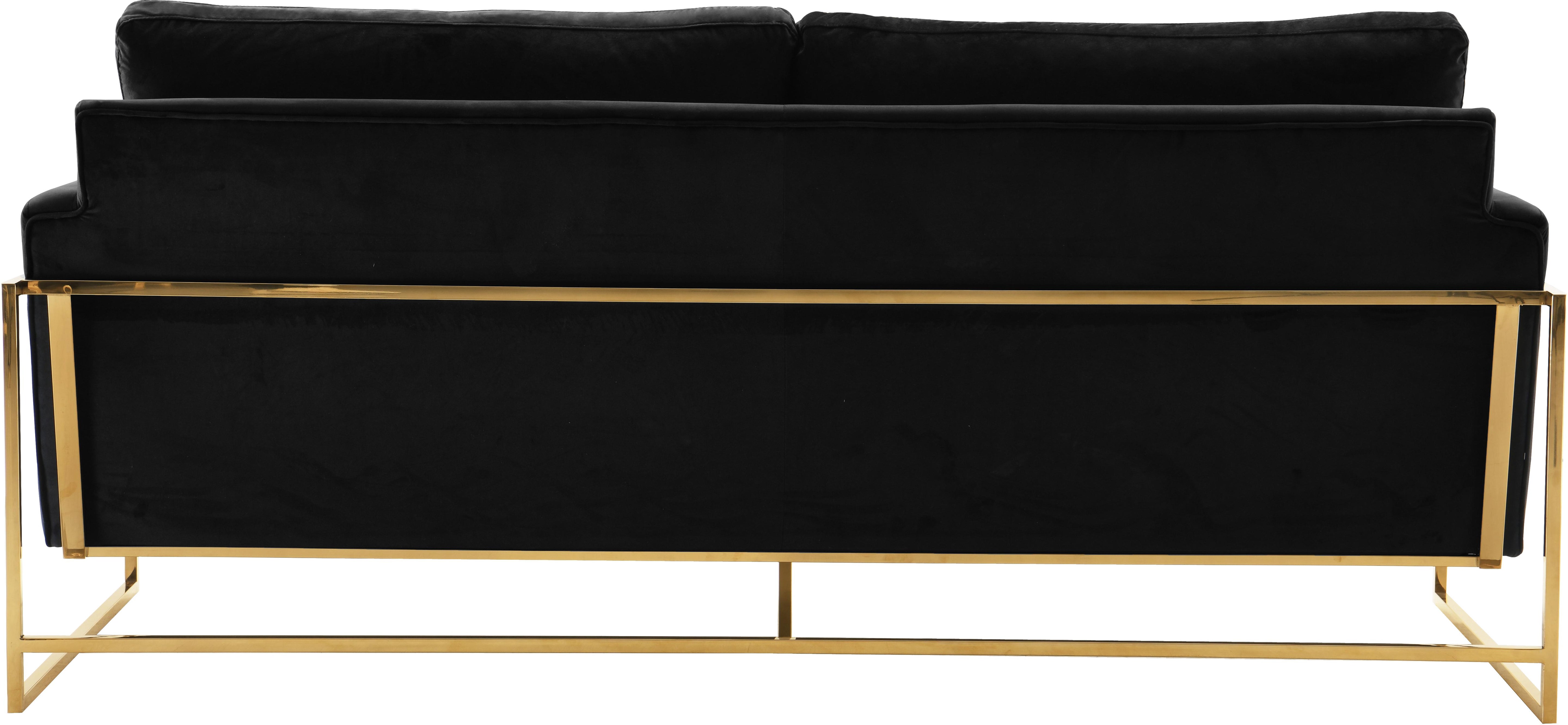 Mila Black Velvet Sofa - Luxury Home Furniture (MI)